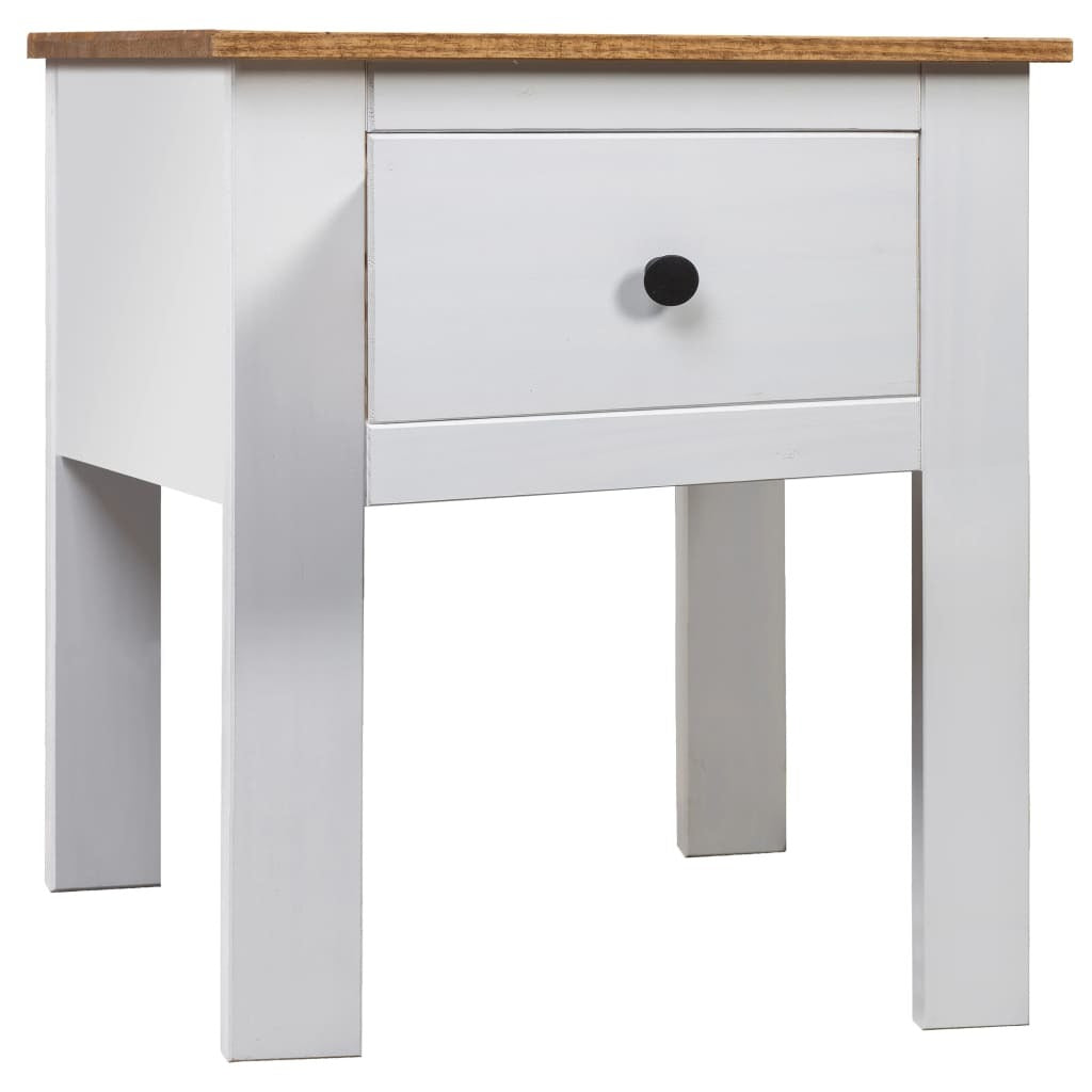 Bedside Cabinet White 18.1"x15.7"x22.4" Pine Panama Range