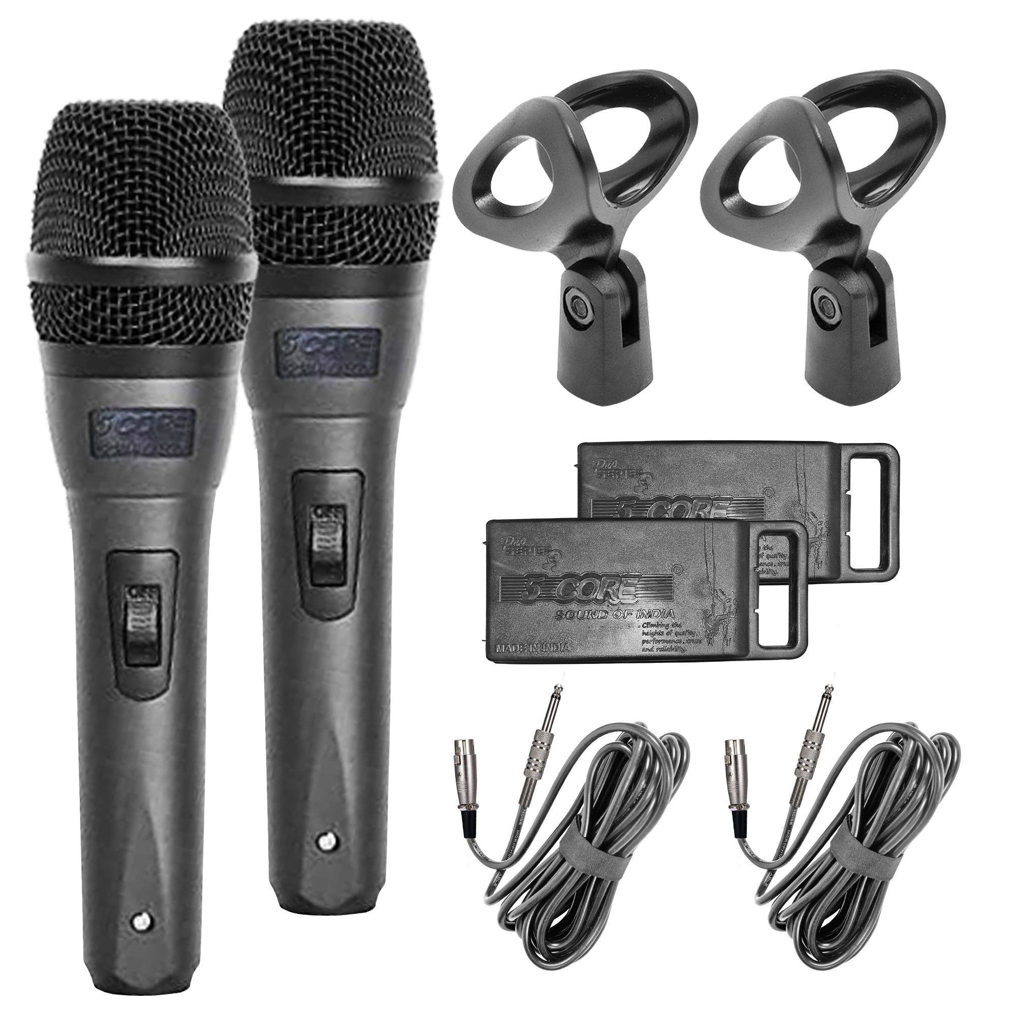 5 Core Professional Dynamic Vocal Microphone Neodymium Cardioid Unidirectional Handheld Mic for Speakers Karaoke Steel Mesh Grille Metal Body ON/Off Switch 16ft Detachable Cable+ Clip+ Bag-ND-32 ARMEX