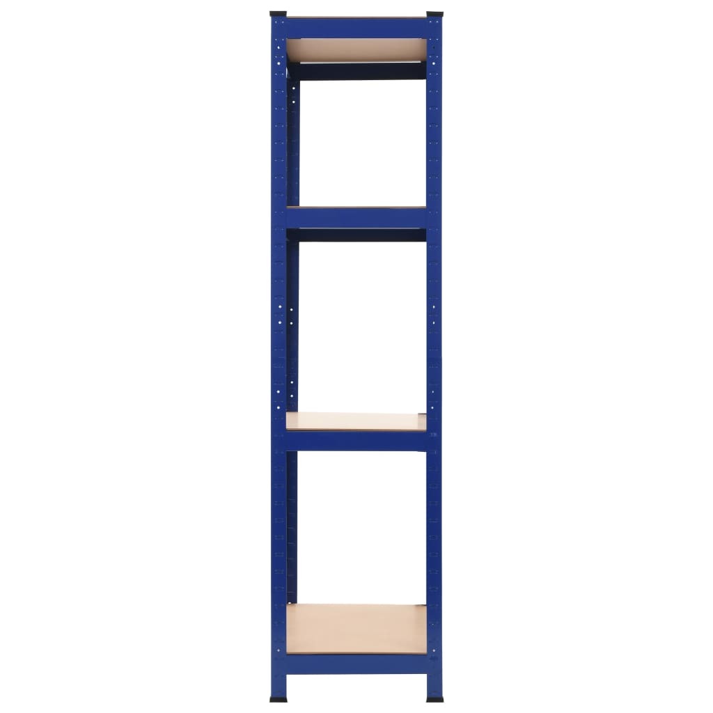 Storage Shelves 2 pcs Blue 31.5"x15.7"x63" Steel and MDF
