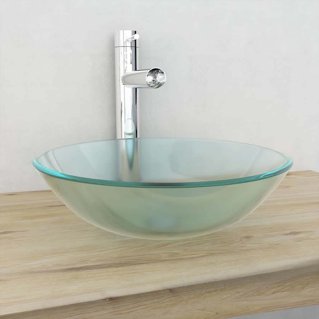 Basin Tempered Glass 16.5" Frosted