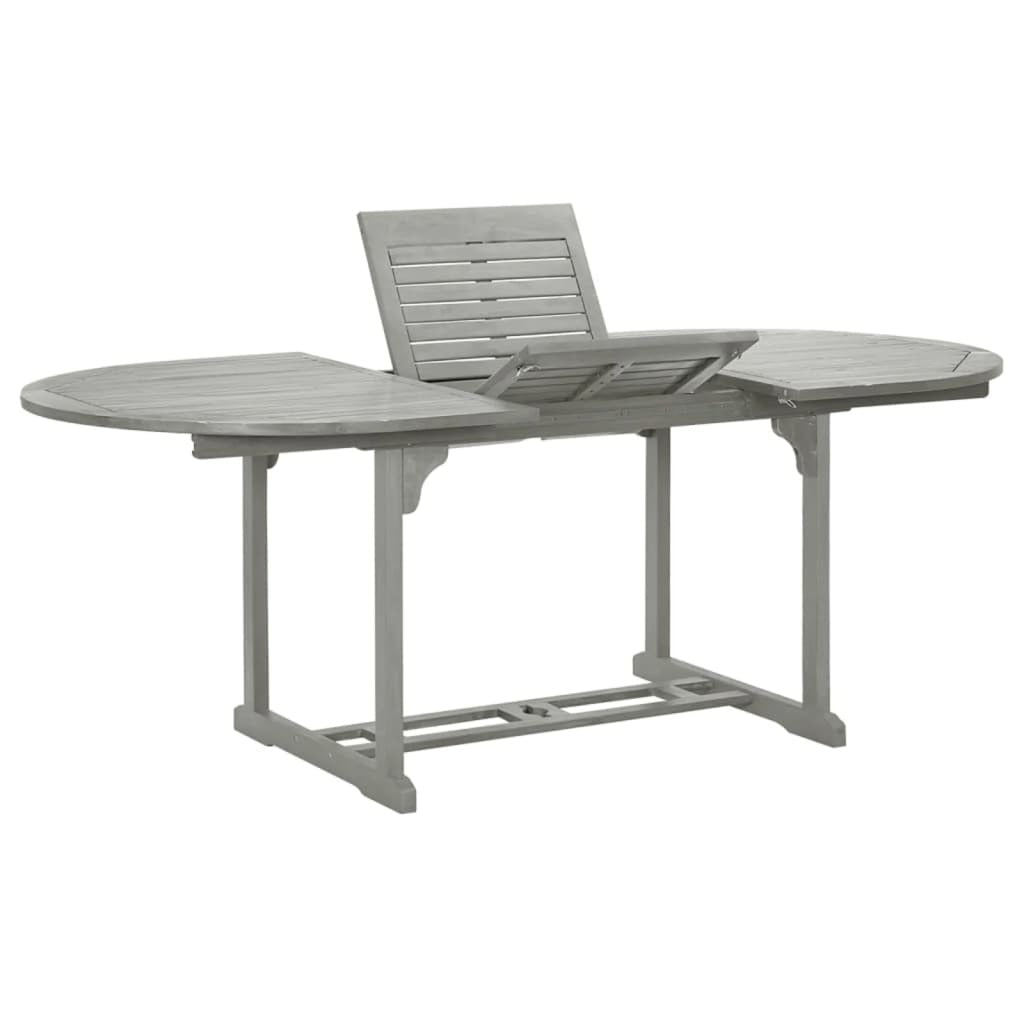 Patio Table Gray 78.7" x 39.4" x 29.5" Solid Acacia Wood