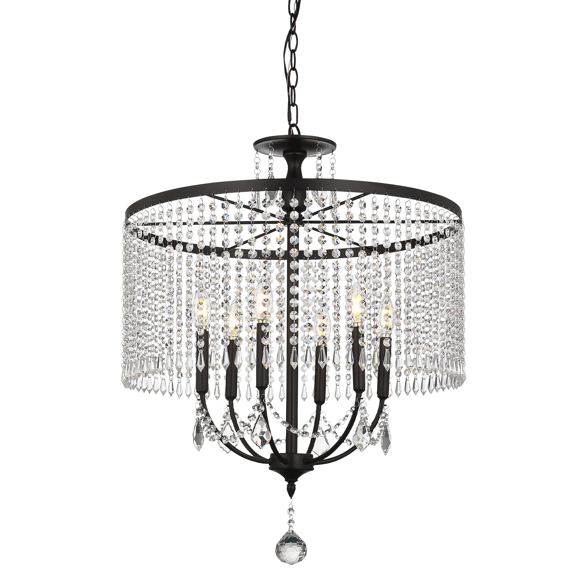 6 - Light Dimmable Crystal Chandelier