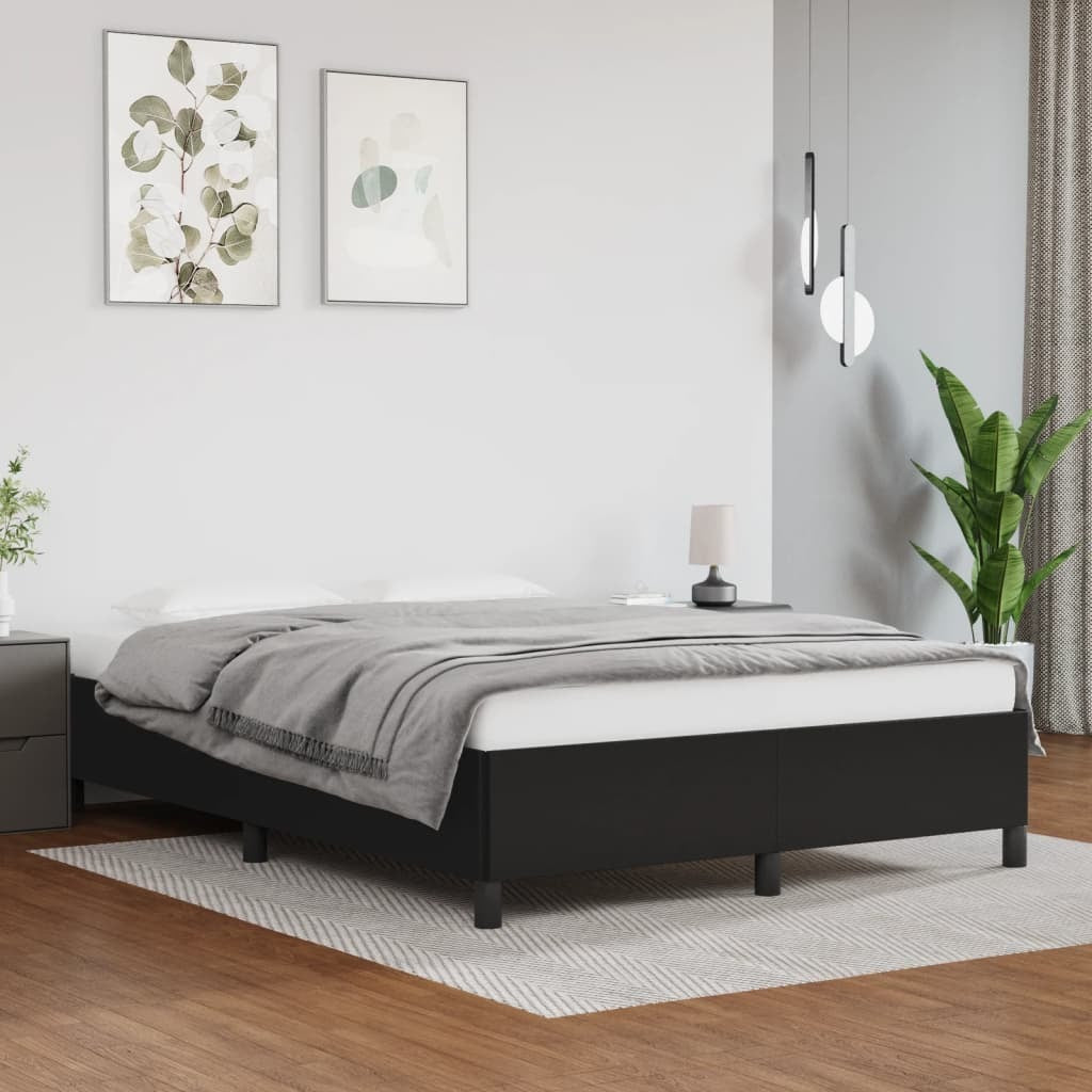 Bed Frame Black 53.9"x74.8" Faux Leather