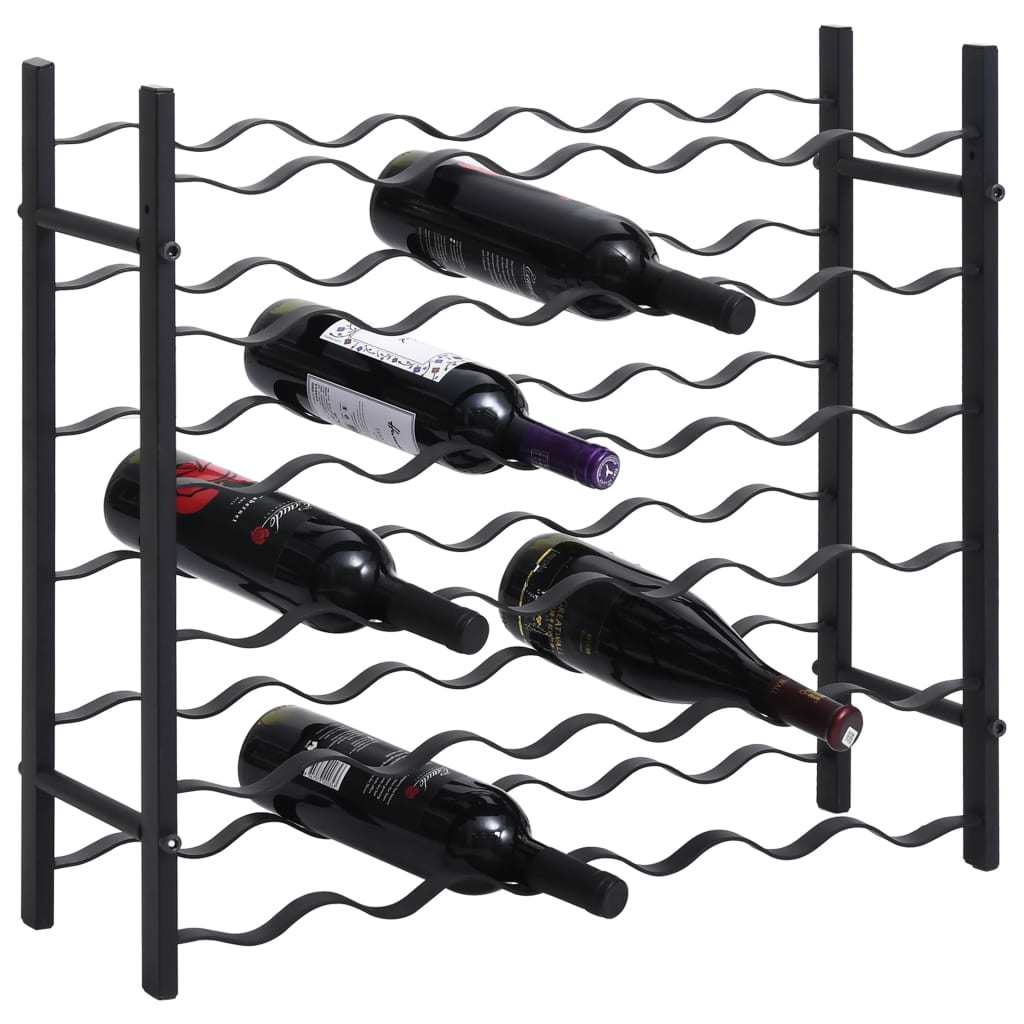 Wine Rack for 36 Bottles Black Iron