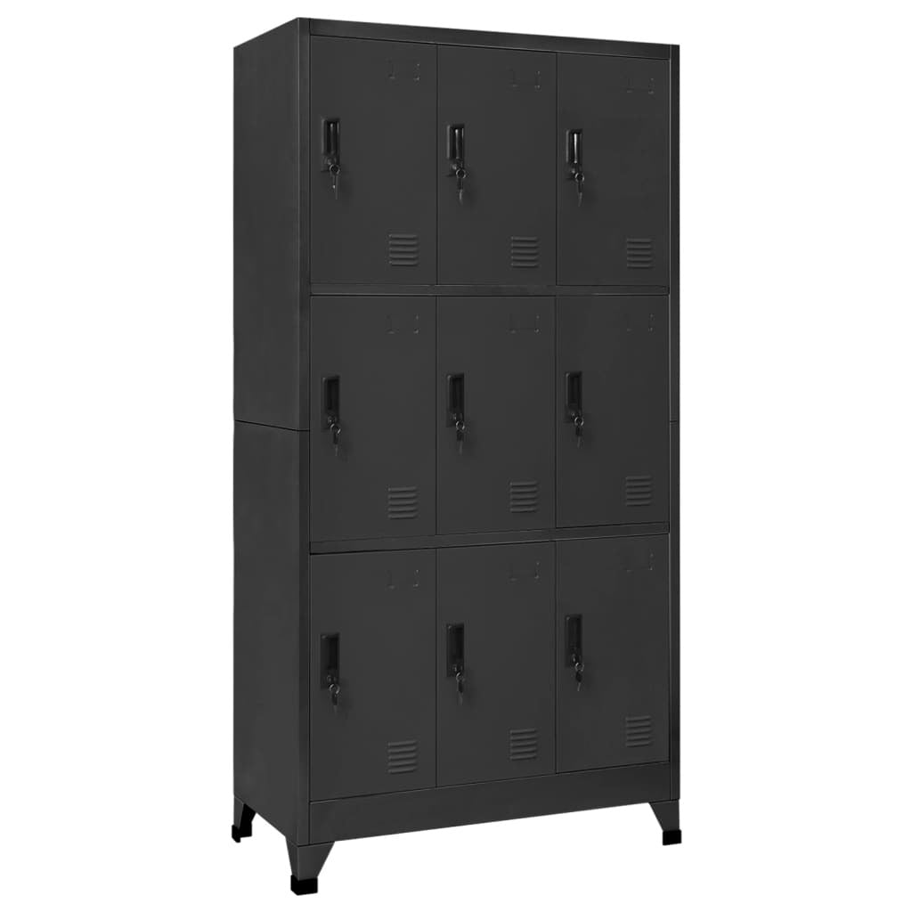 Locker Cabinet Anthracite 35.4"x17.7"x70.9" Steel