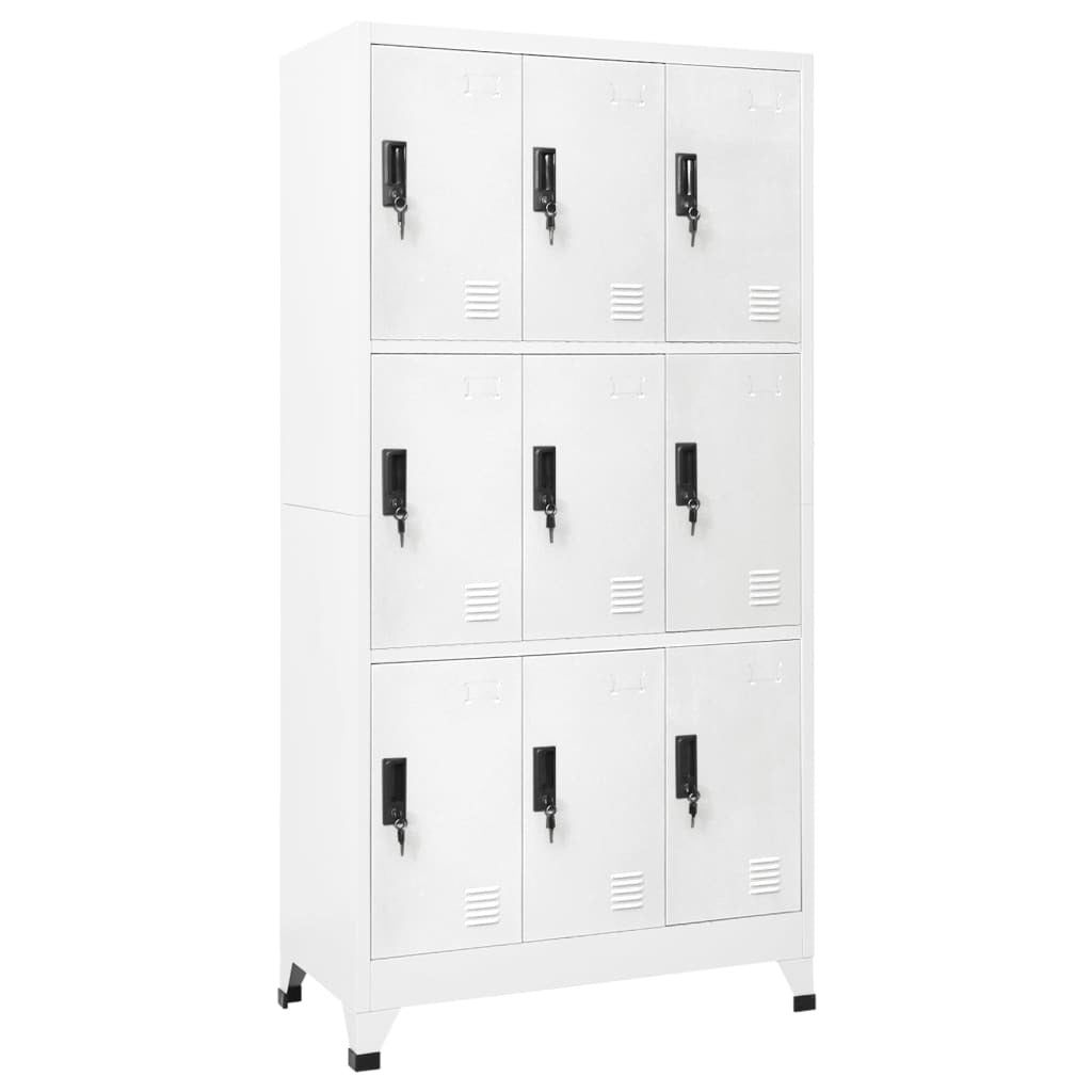 Locker Cabinet White 35.4"x17.7"x70.9" Steel