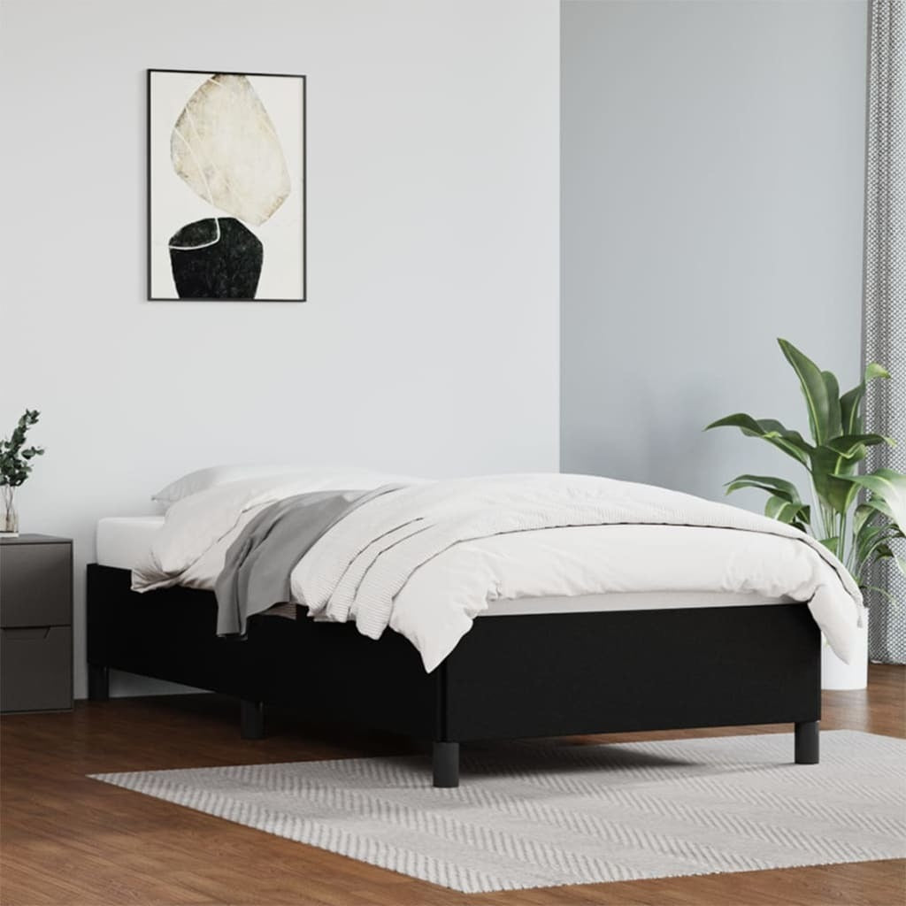 Bed Frame Black 39.4"x74.8" Twin Faux Leather