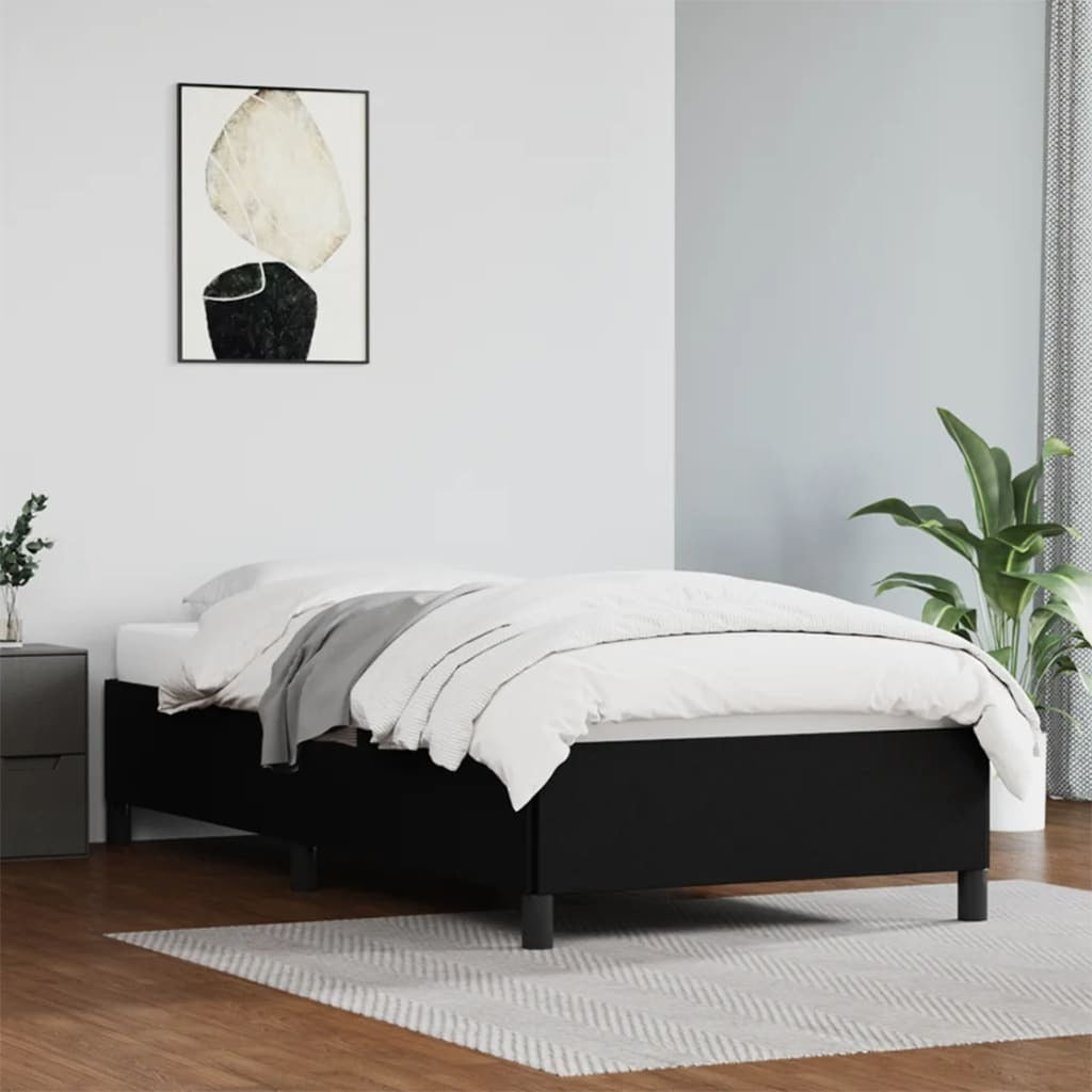 Bed Frame Black 39.4"x79.9" Twin XL Faux Leather