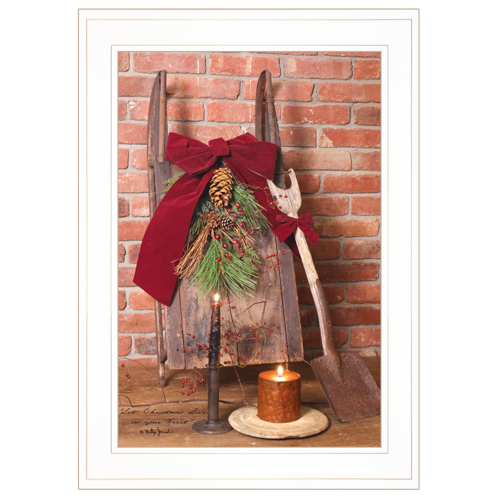 "Let Christmas Live" by Billy Jacobs, Ready to Hang Framed Print, White Frame