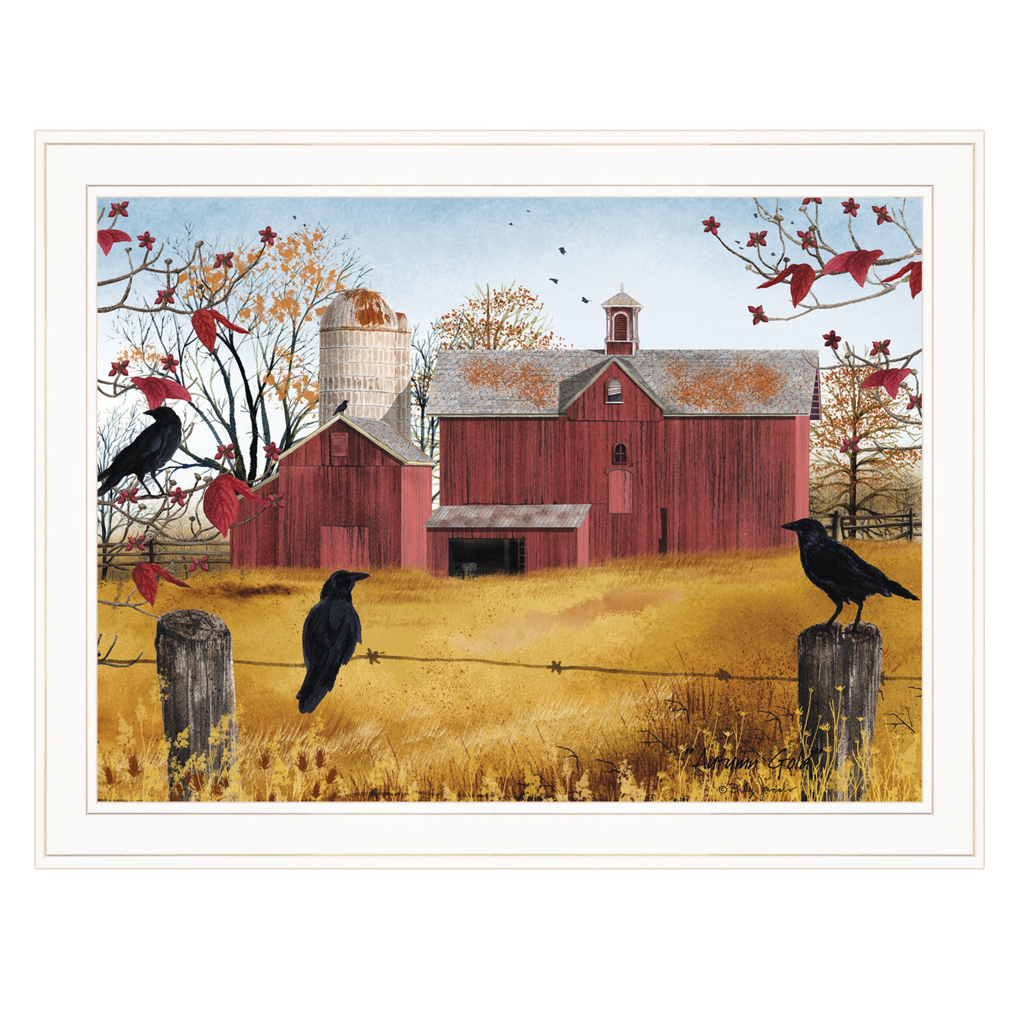 "Autumn Gold" by Billy Jacobs, Ready to Hang Framed Print, White Frame