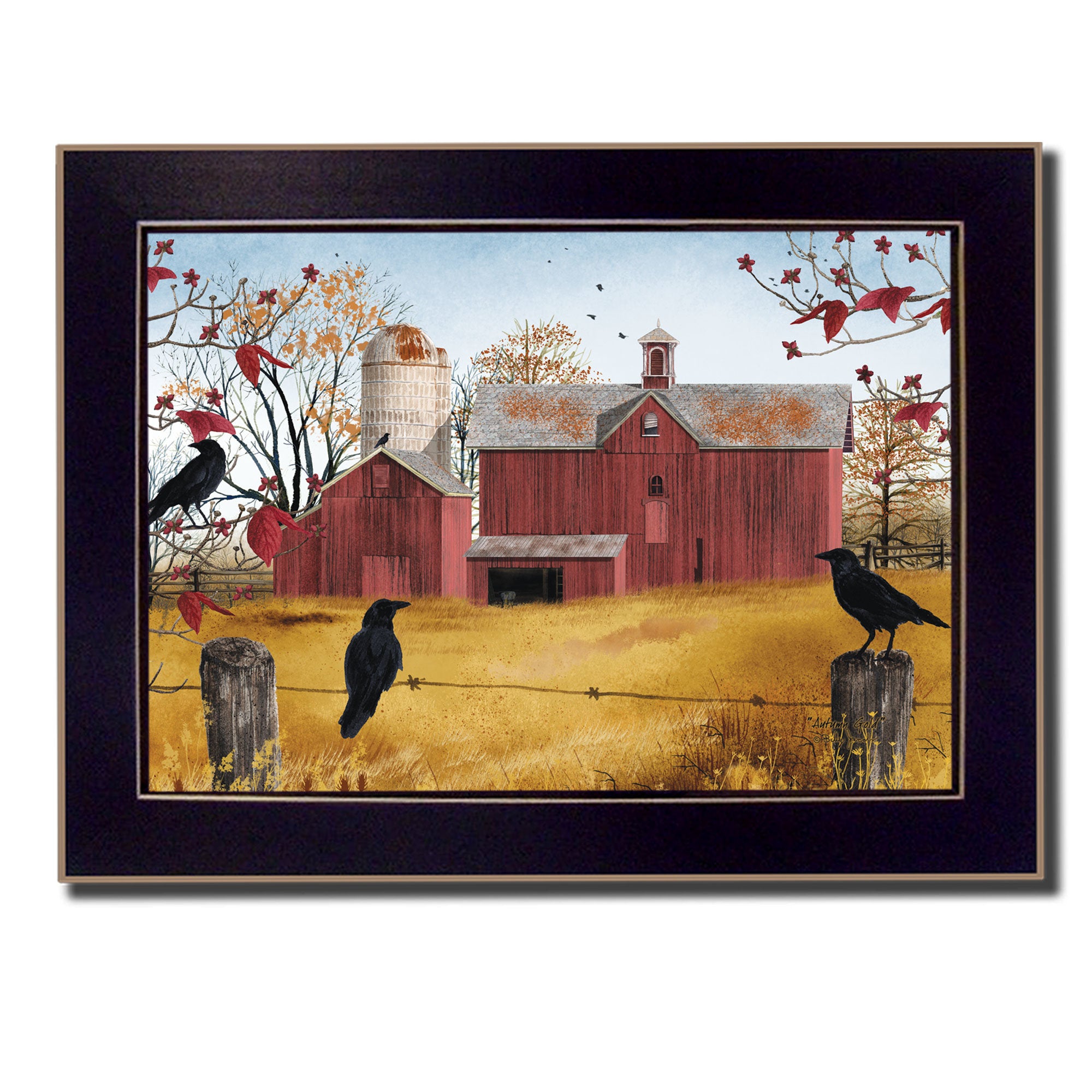 "Autumn Gold" By Billy Jacobs, Printed Wall Art, Ready To Hang Framed Poster, Black Frame