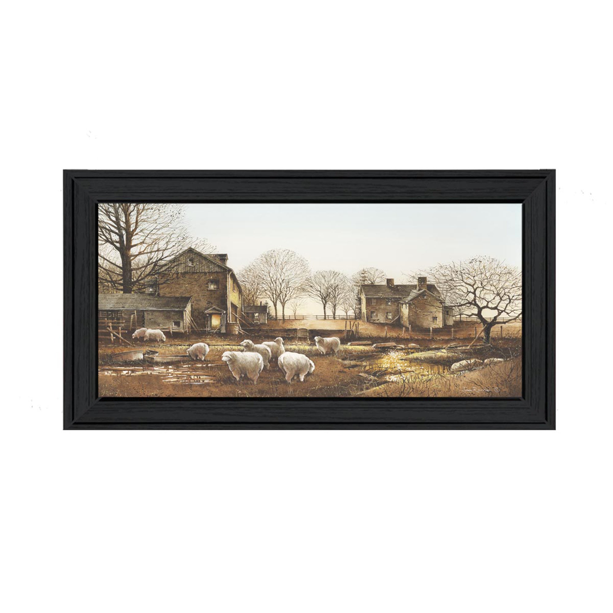 "Early Risers" By John Rossini, Printed Wall Art, Ready To Hang Framed Poster, Black Frame
