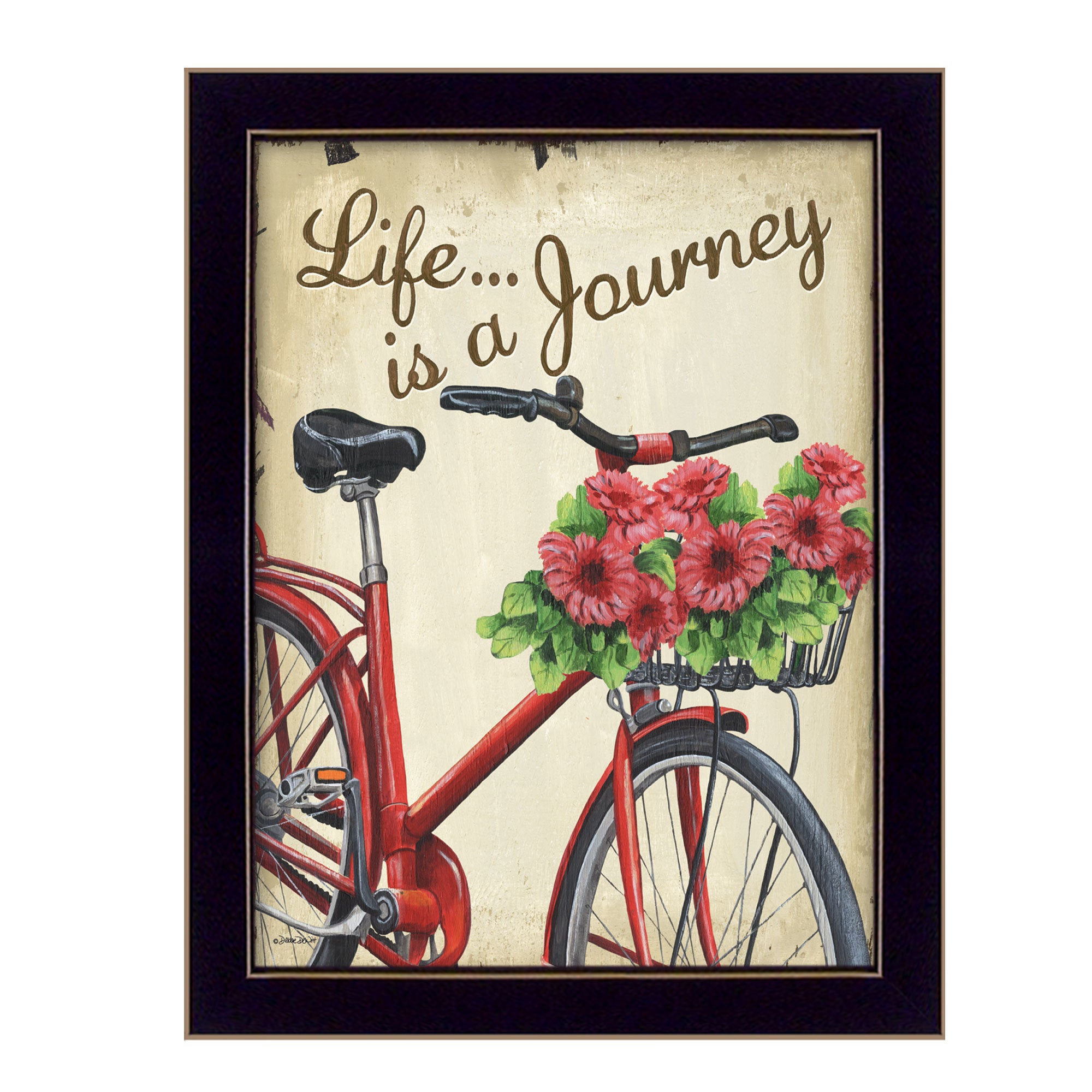 "Life is a Journey" By Debbie DeWitt, Printed Wall Art, Ready To Hang Framed Poster, Black Frame