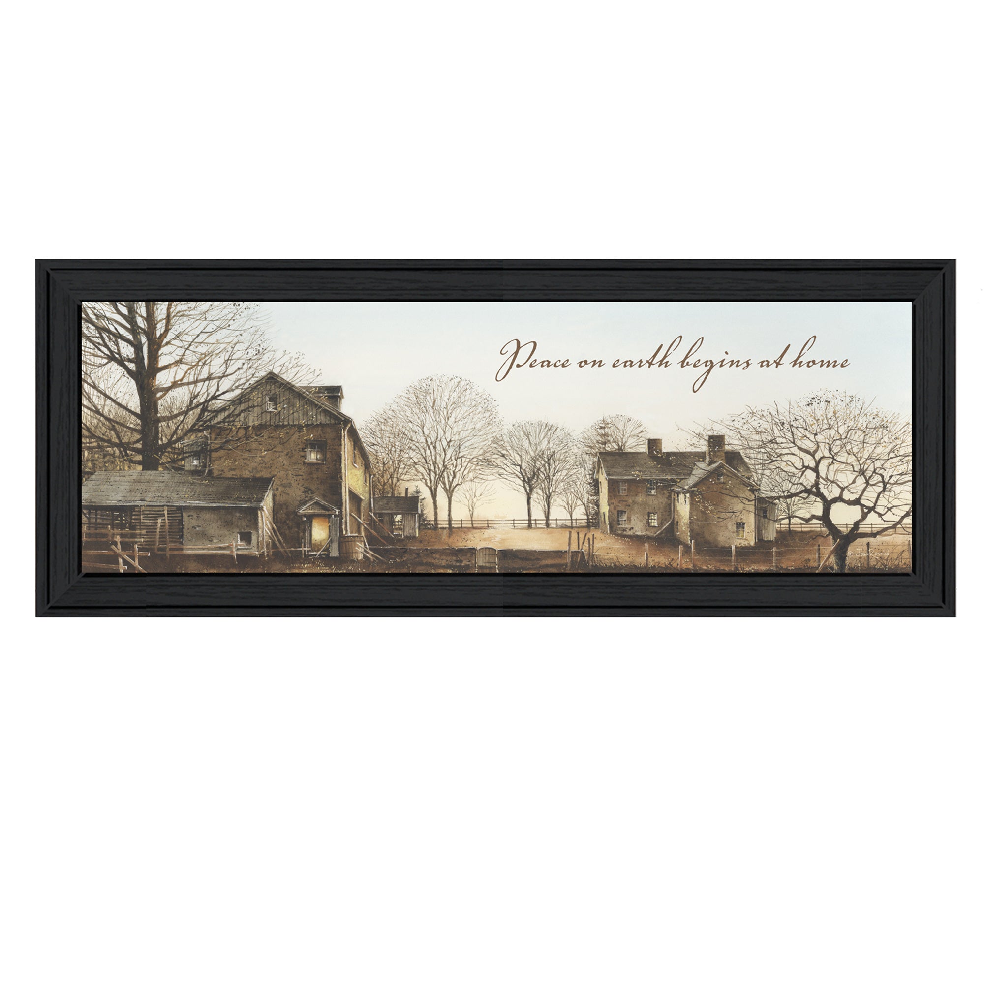 "Peace On Earth" By John Rossini, Printed Wall Art, Ready To Hang Framed Poster, Black Frame