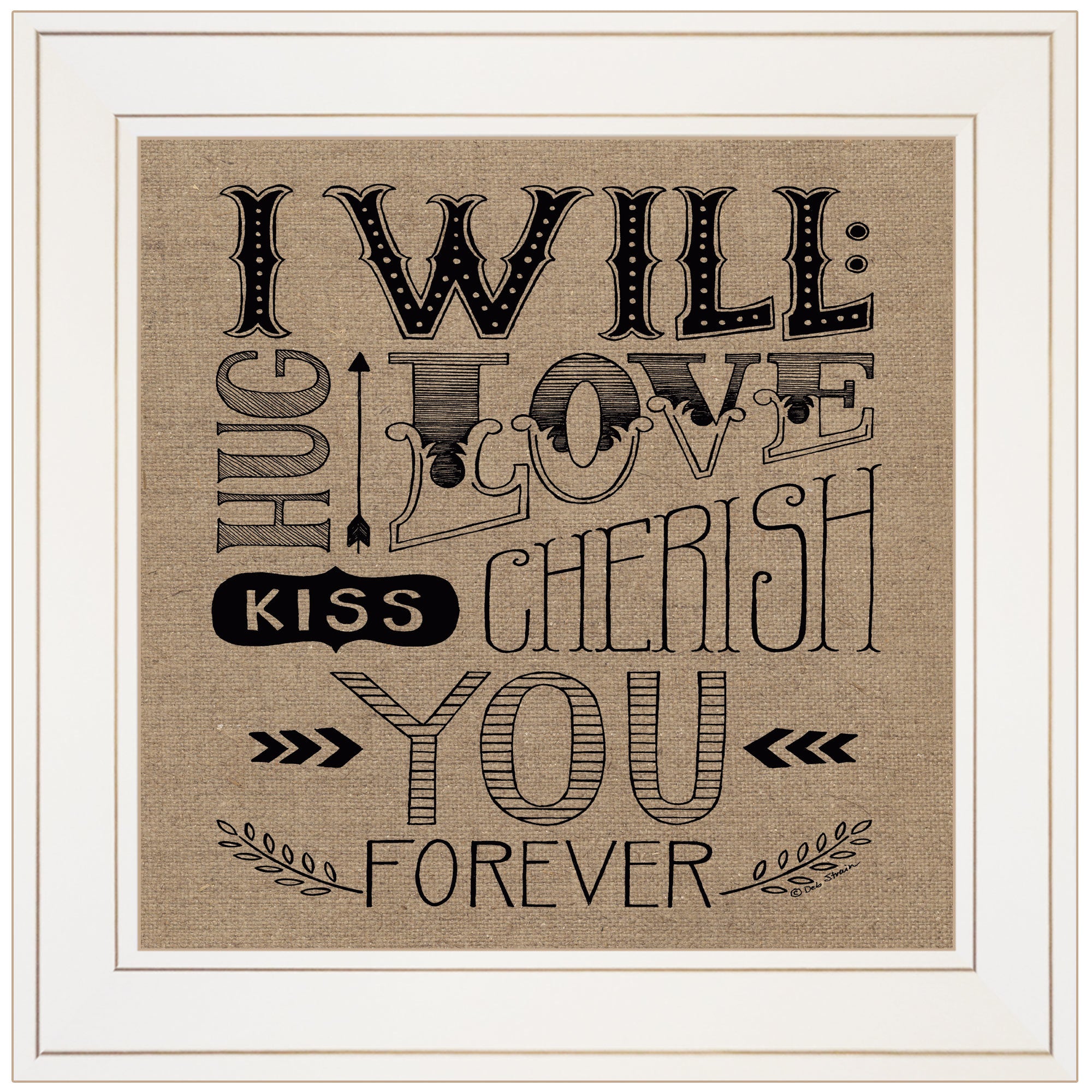 "Forever" by Deb Strain, Ready to Hang Framed Print, White Frame