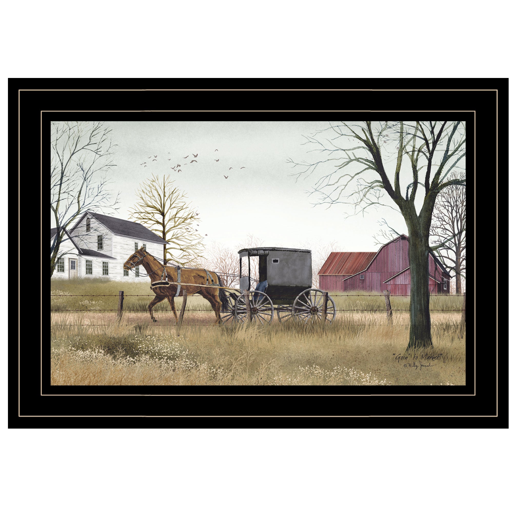 "Goin' to Market" By Billy Jacobs, Ready to Hang Framed Print, Black Frame