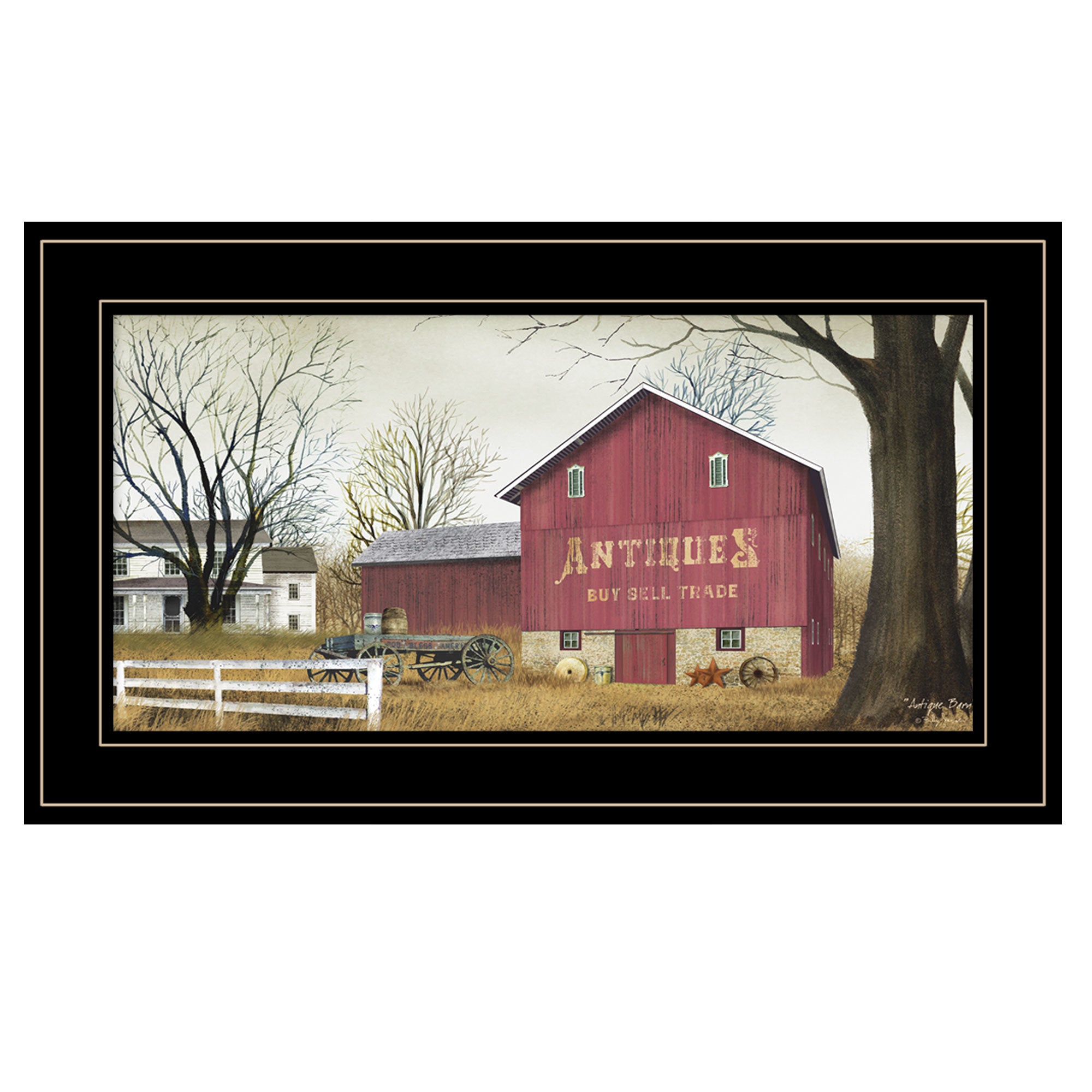 "Antique Barn" By Billy Jacobs, Ready to Hang Framed Print, Black Frame