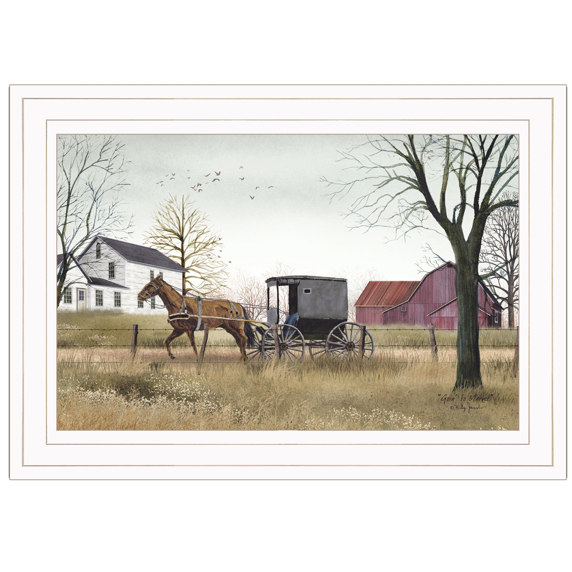 "Goin' to Market" By Billy Jacobs, Ready to Hang Framed Print, White Frame