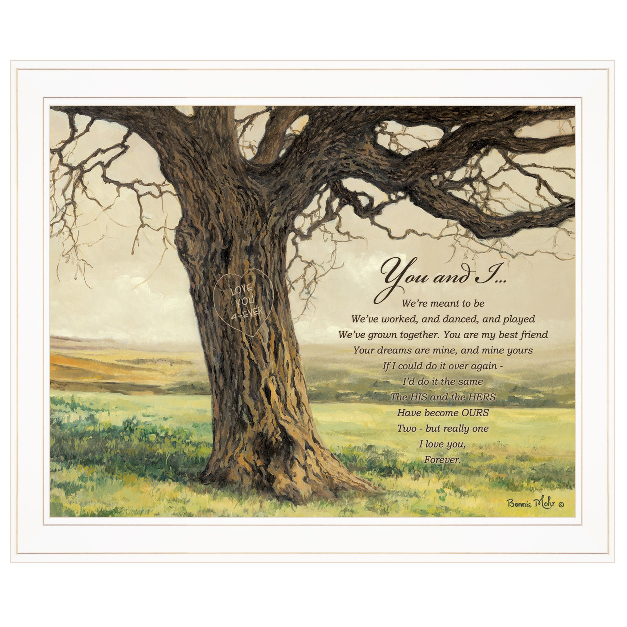 "Forever" By Bonnie Mohr, Ready to Hang Framed Print, White Frame