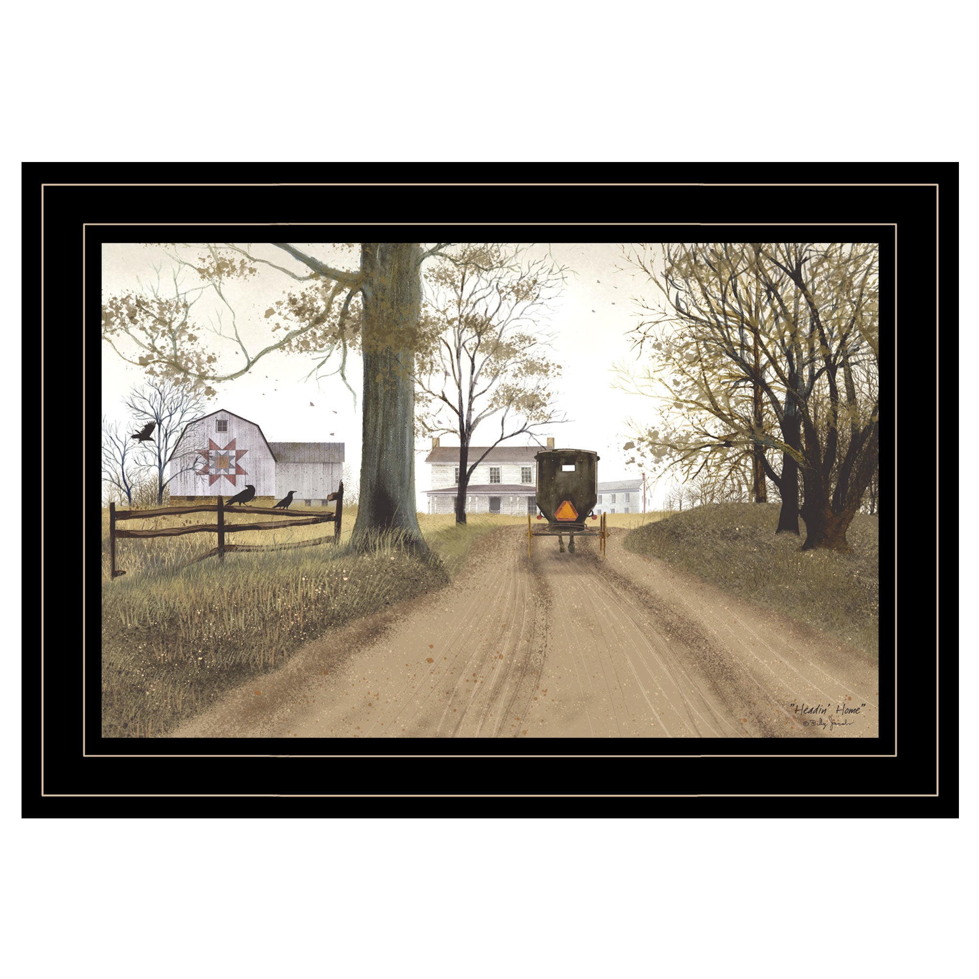 "Headin' Home" By Billy Jacobs, Ready to Hang Framed Print, Black Frame
