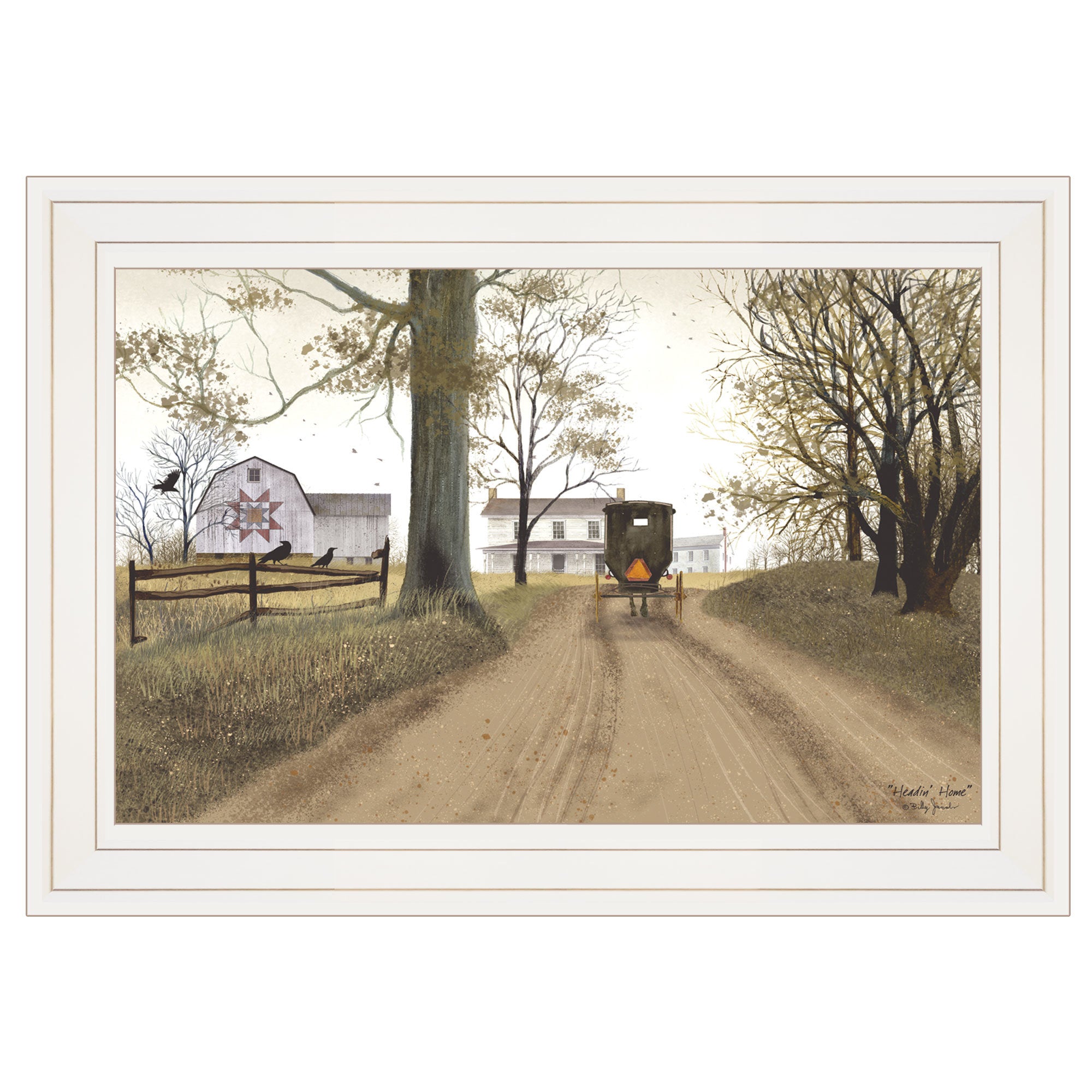 "Headin' Home" By Billy Jacobs, Ready to Hang Framed Print, White Frame