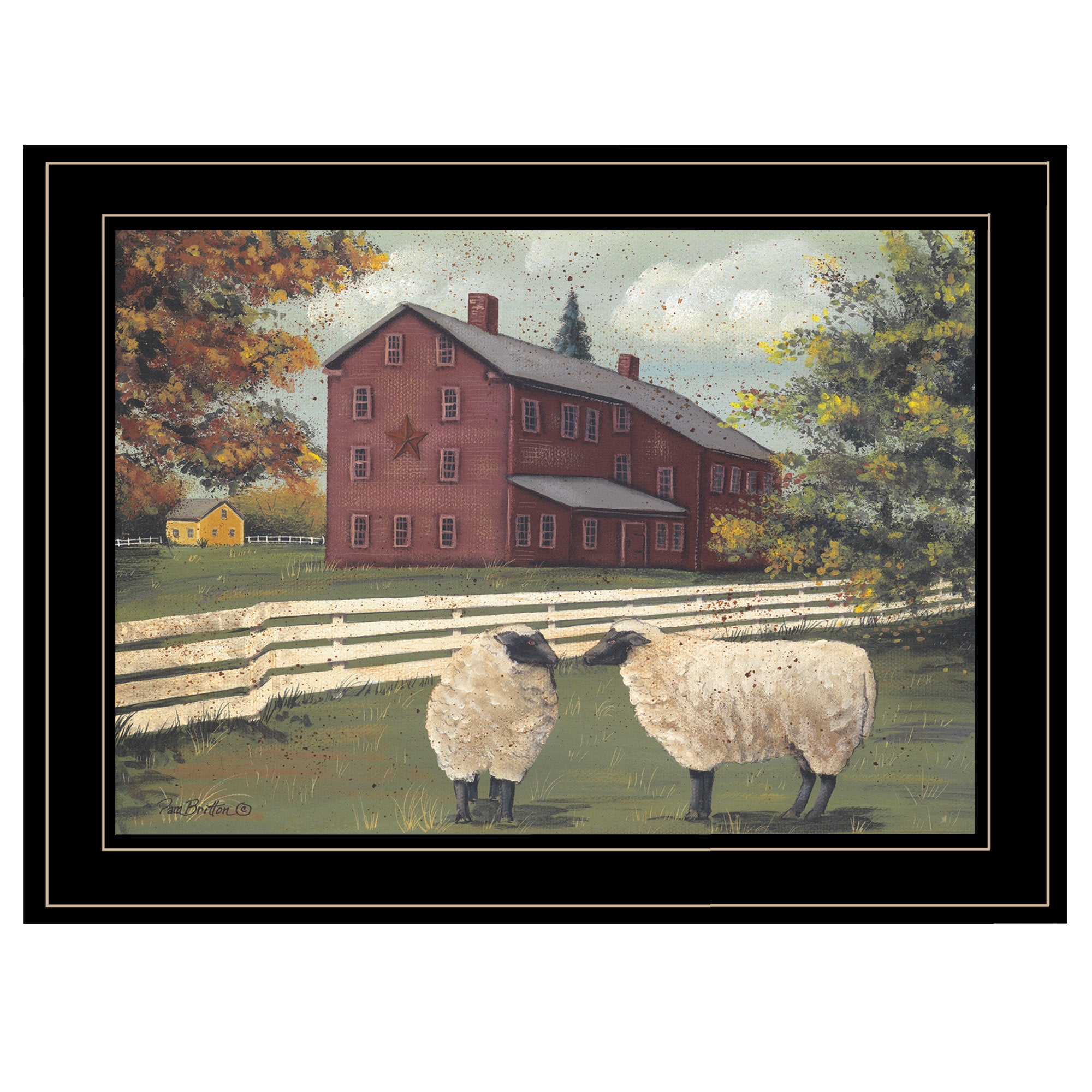 "Hancock Sheep" By Pam Britton, Ready to Hang Framed Print, Black Frame
