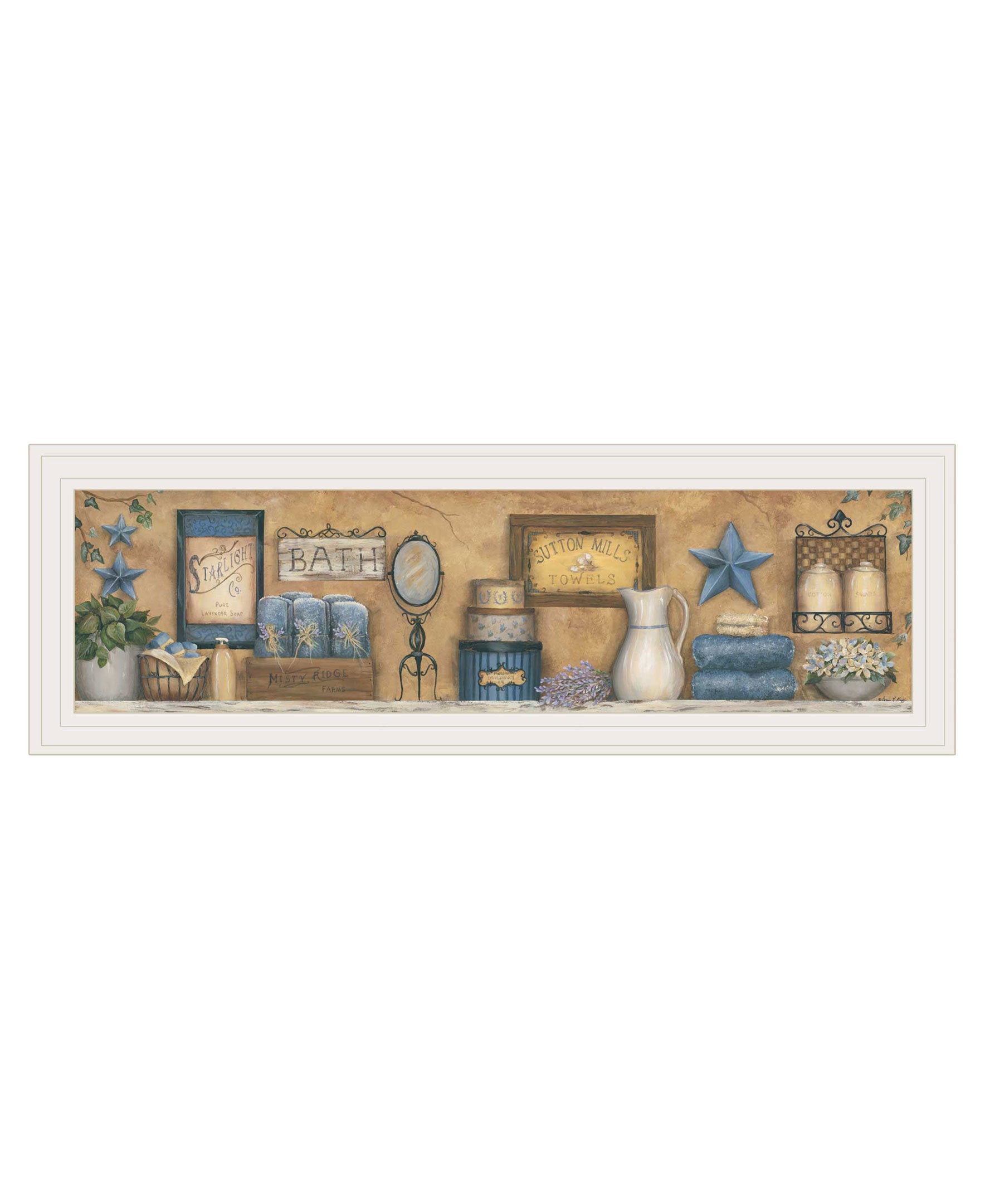 "Starlight Bath" By Carrie Knoff, Ready to Hang Framed Print, White Frame