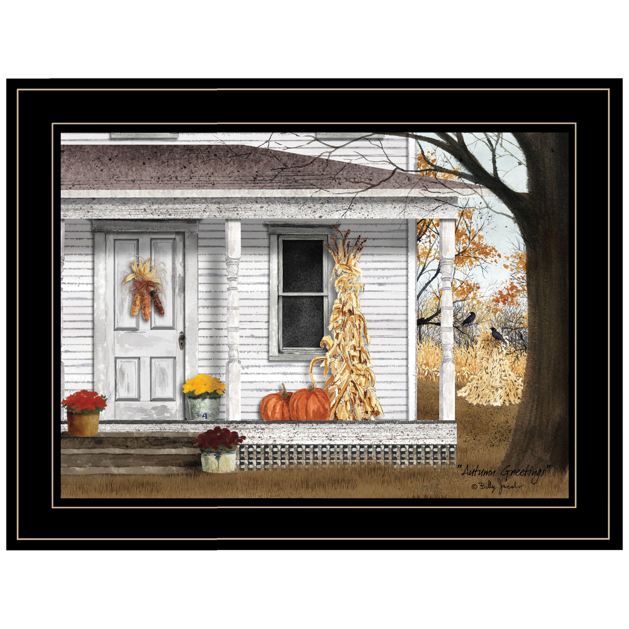 "Autumn Greetings" By Billy Jacobs, Ready to Hang Framed Print, Black Frame