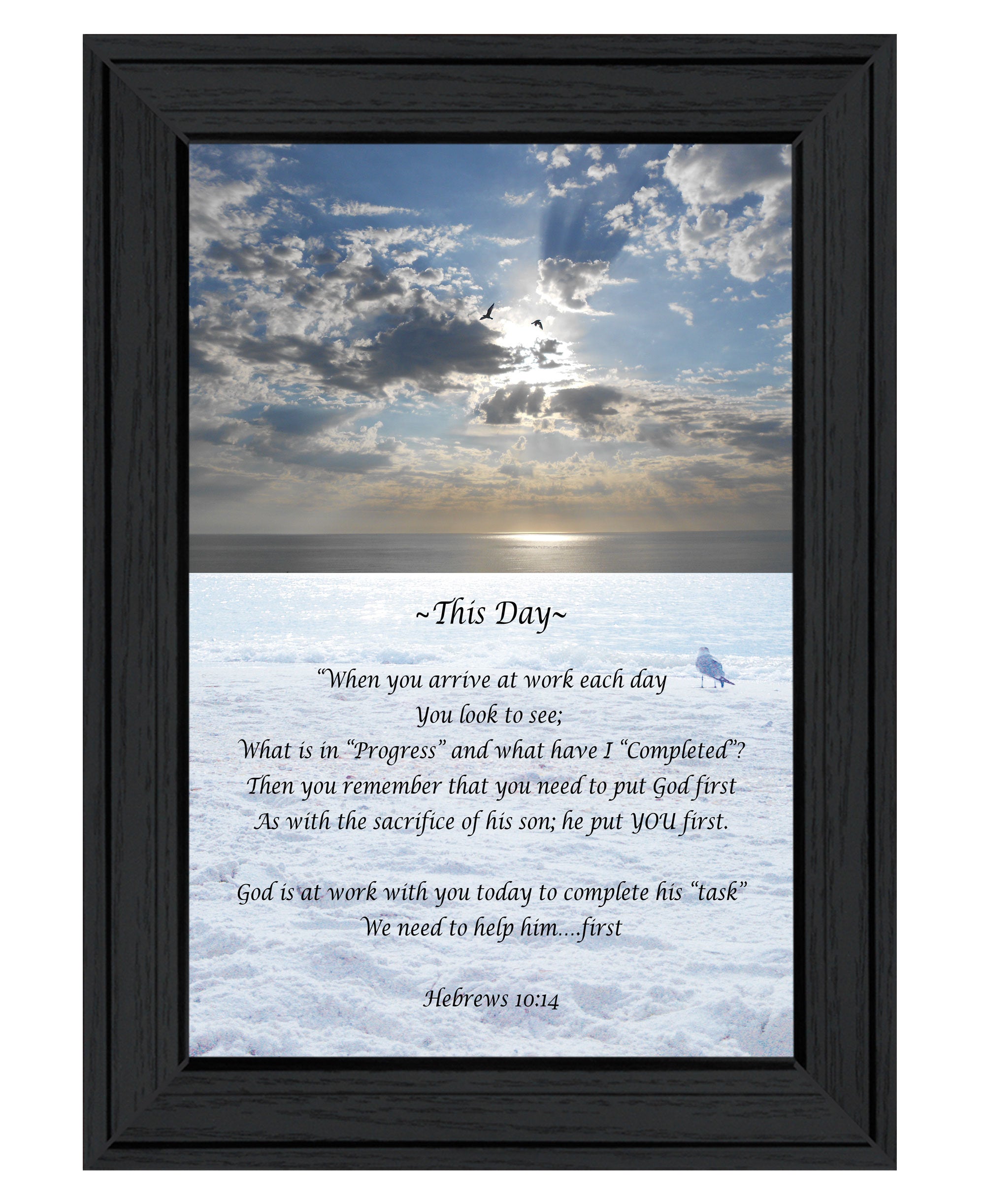 "This Day" By Trendy Decor 4U, Ready to Hang Framed Print, Black Frame