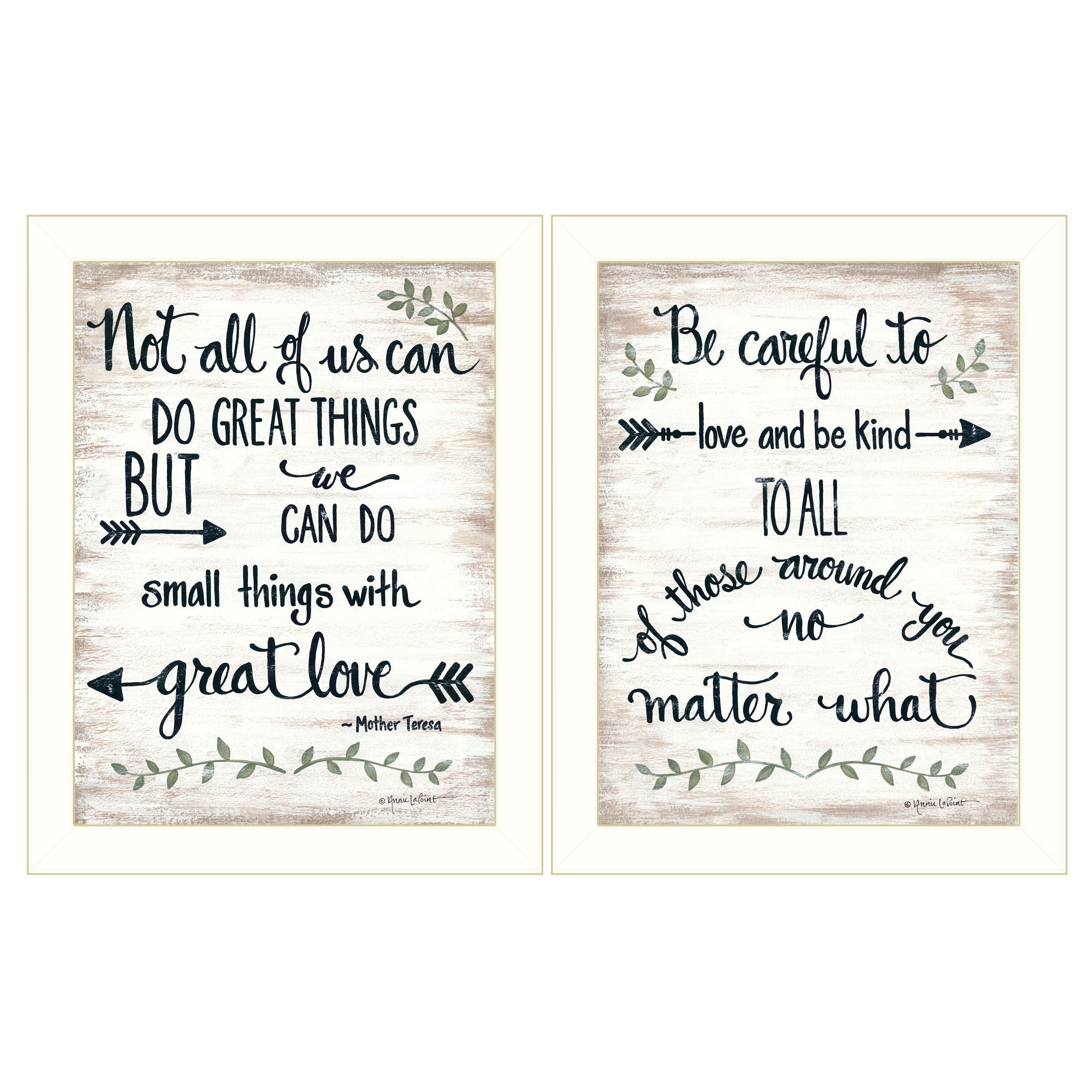 "Great Love" 2-Piece Vignette by Annie LaPoint, White Frame