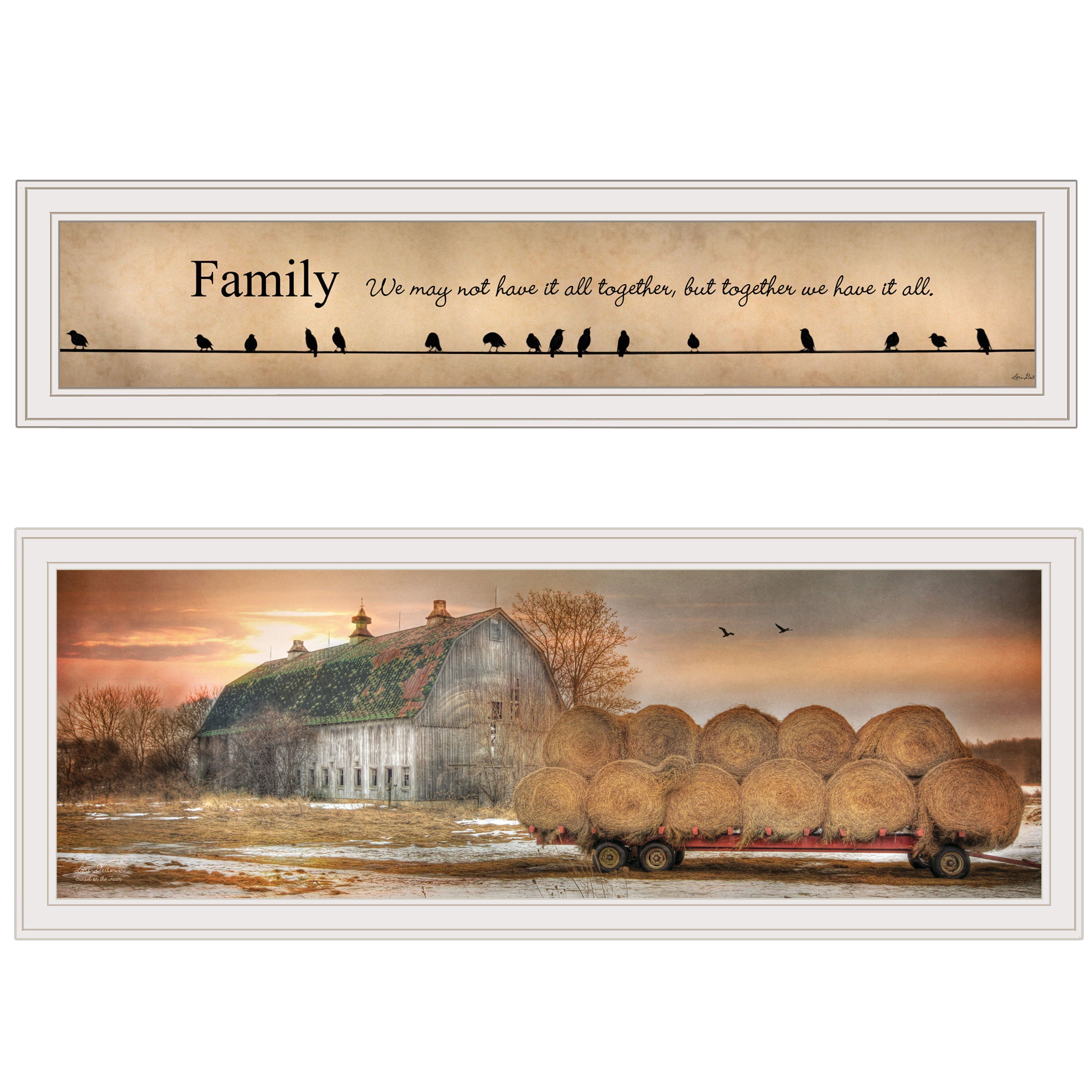 "Together Blessed We Have It All" 2-Piece Vignette by Lori Deiter, White Frame