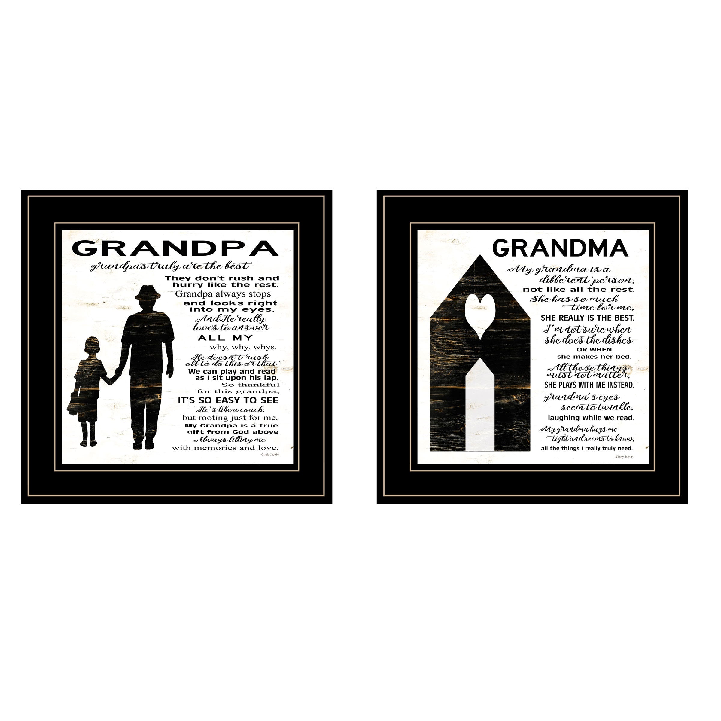 "My Grandparents are the Best" 2-Piece Vignette by Cindy Jacobs, Black Frame