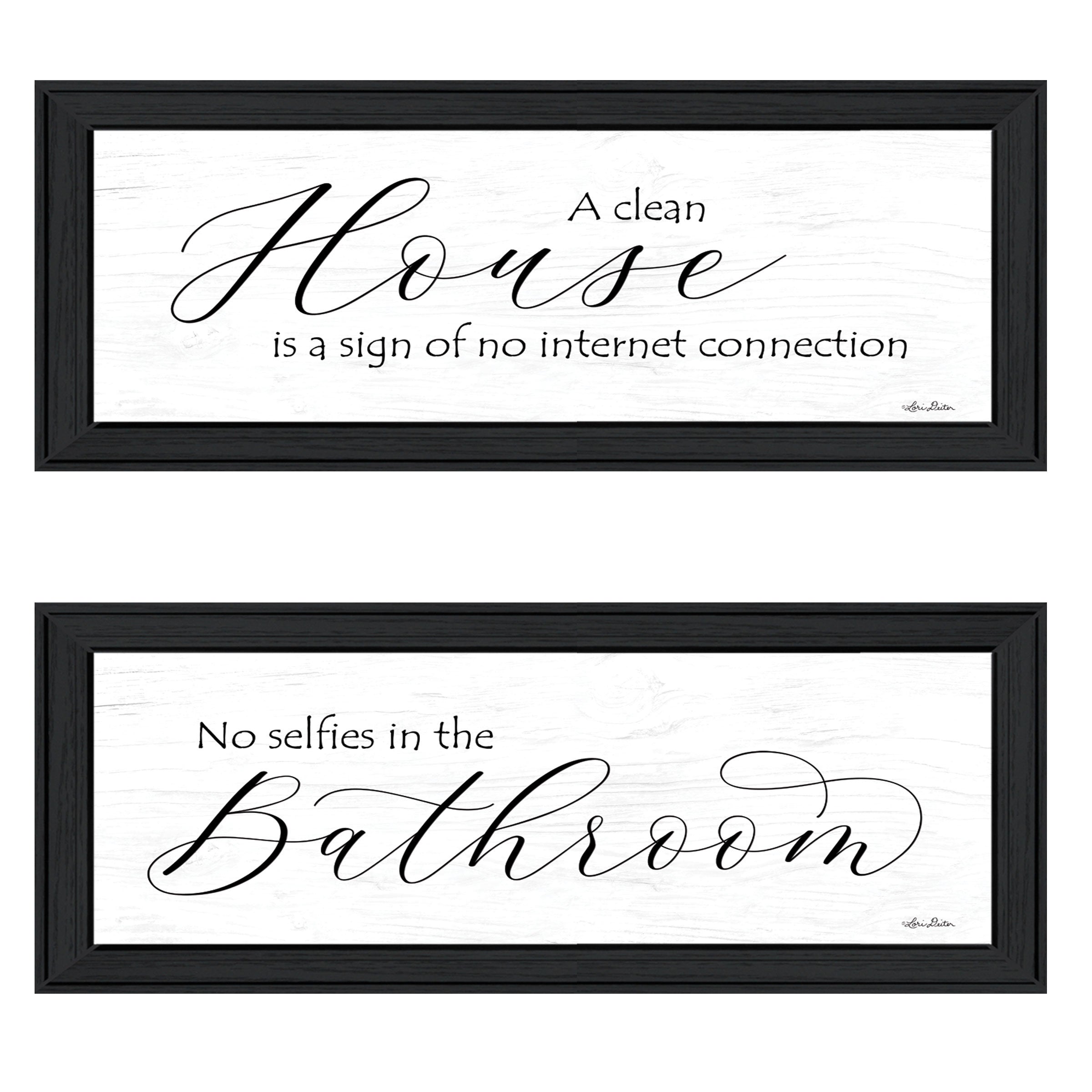 "Household Humor" 2-Piece Vignette by Lori Deiter, Black Frame