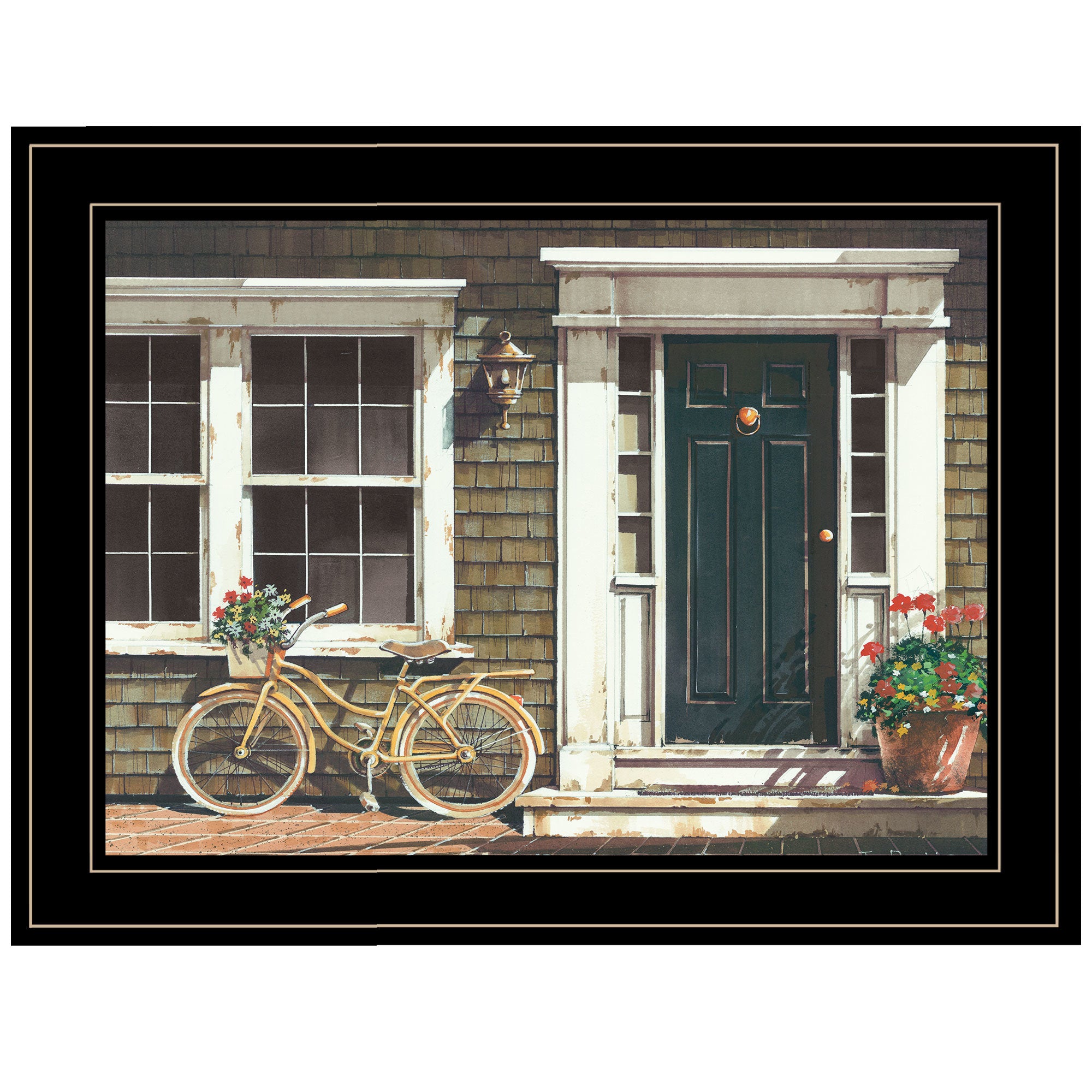 "Parked Out Front" by John Rossini, Ready to Hang Framed Print, Black Frame
