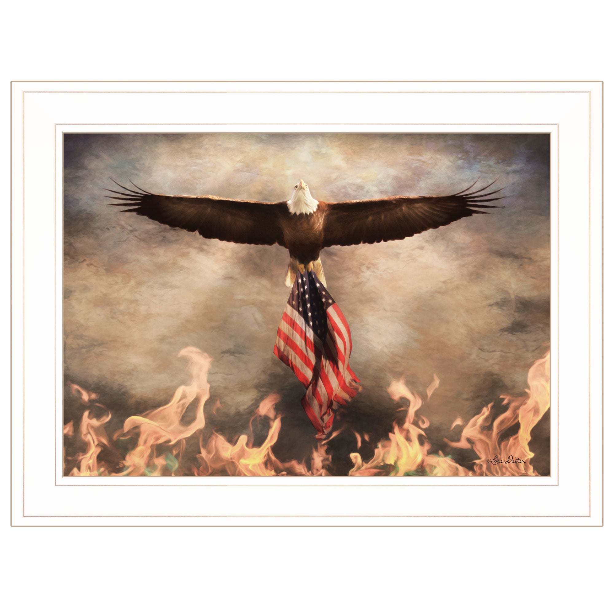 "Blaze of Glory" by Lori Deiter, Ready to Hang Framed Print, White Frame
