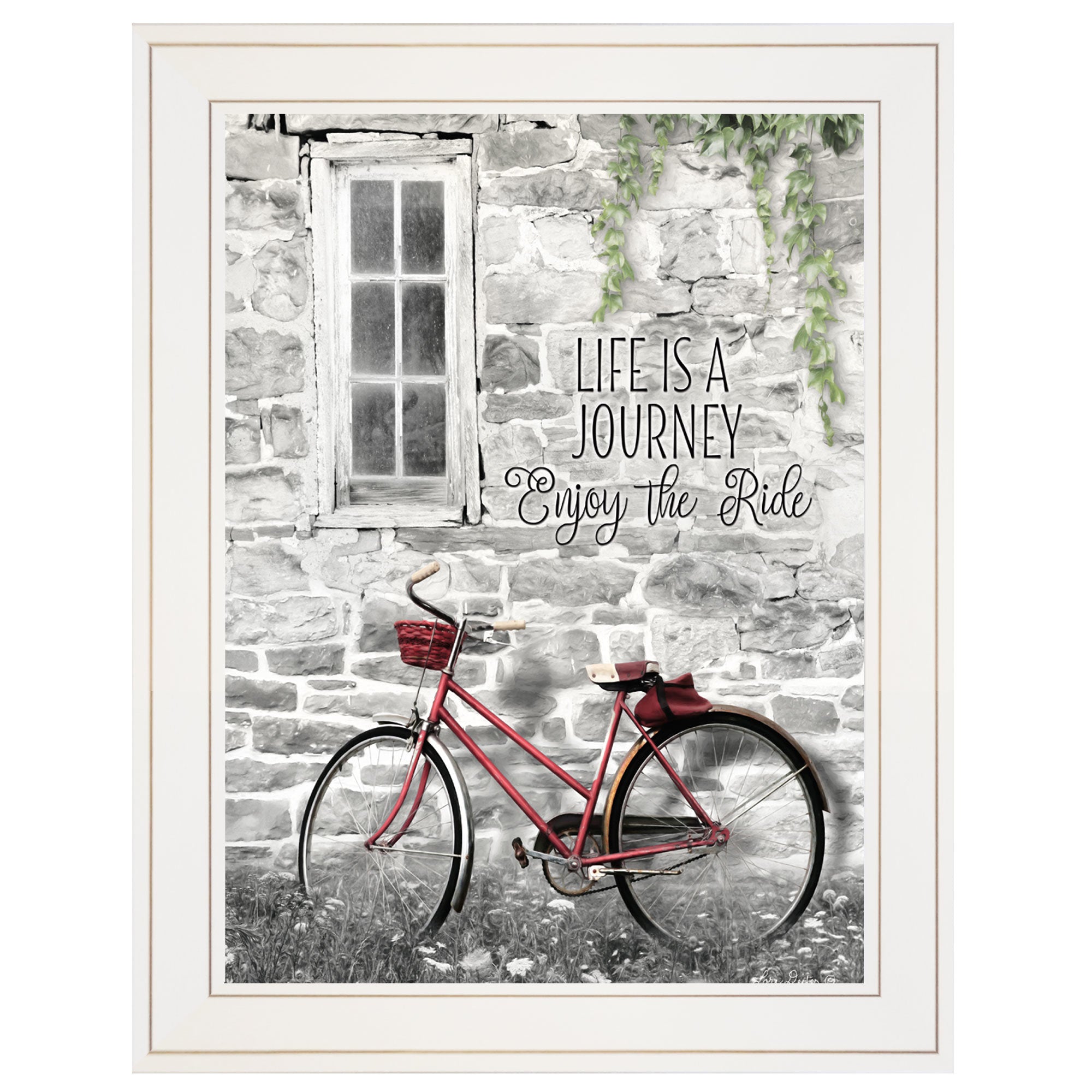 "Life is a Journey" by Lori Deiter, Ready to Hang Framed Print, White Frame