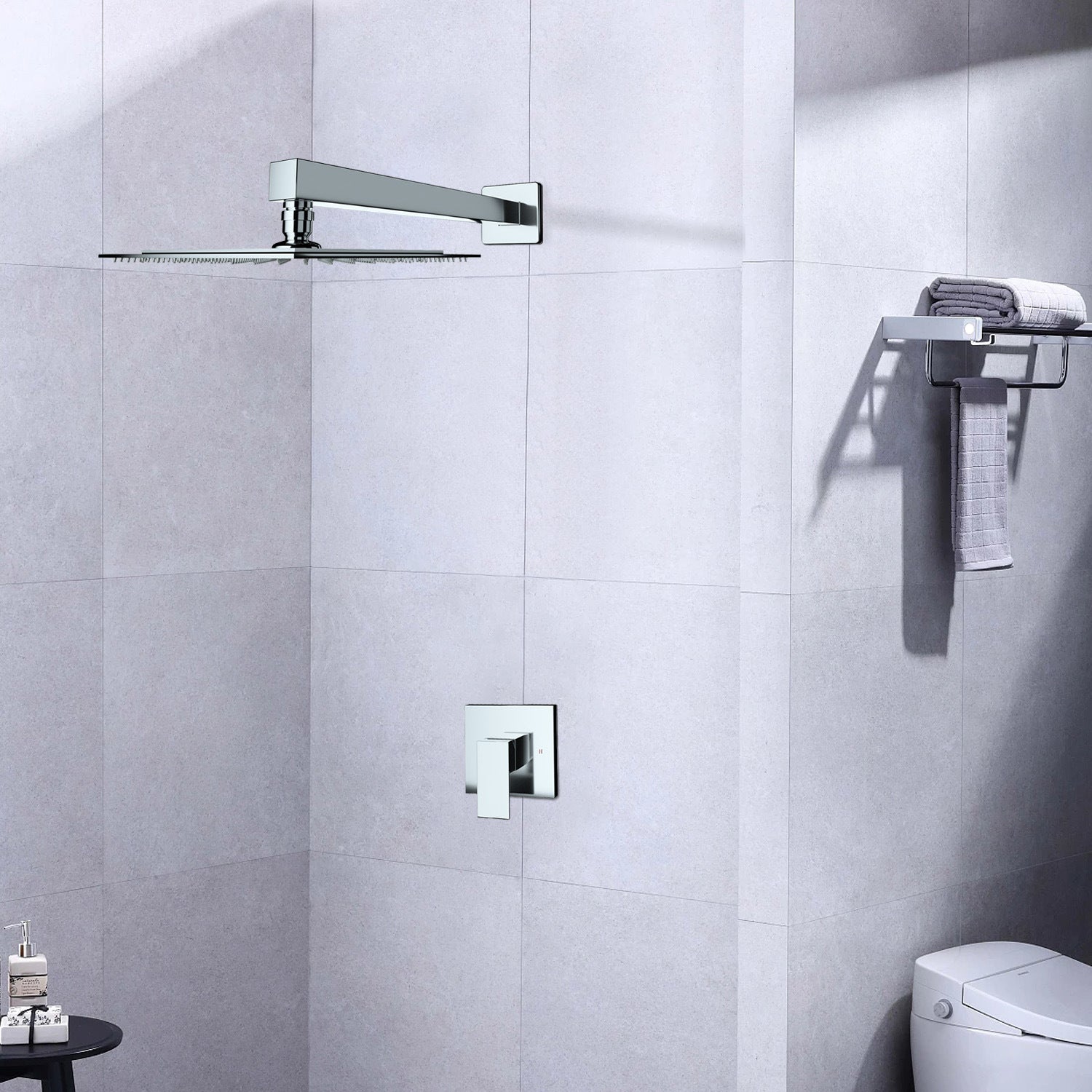 Wall Mounted Shower Faucet in Chrome plated (Valve Included)