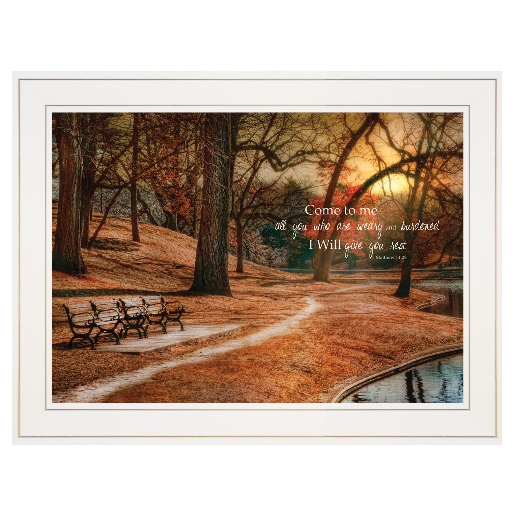 "I Will Give You Rest" by Robin-Lee Vieira, Ready to Hang Framed print, White Frame