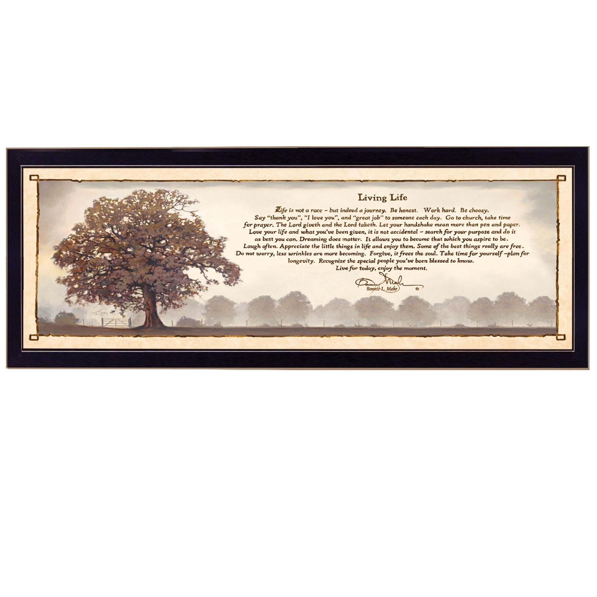 "Living Life" By Bonnie Mohr, Printed Wall Art, Ready To Hang Framed Poster, Black Frame