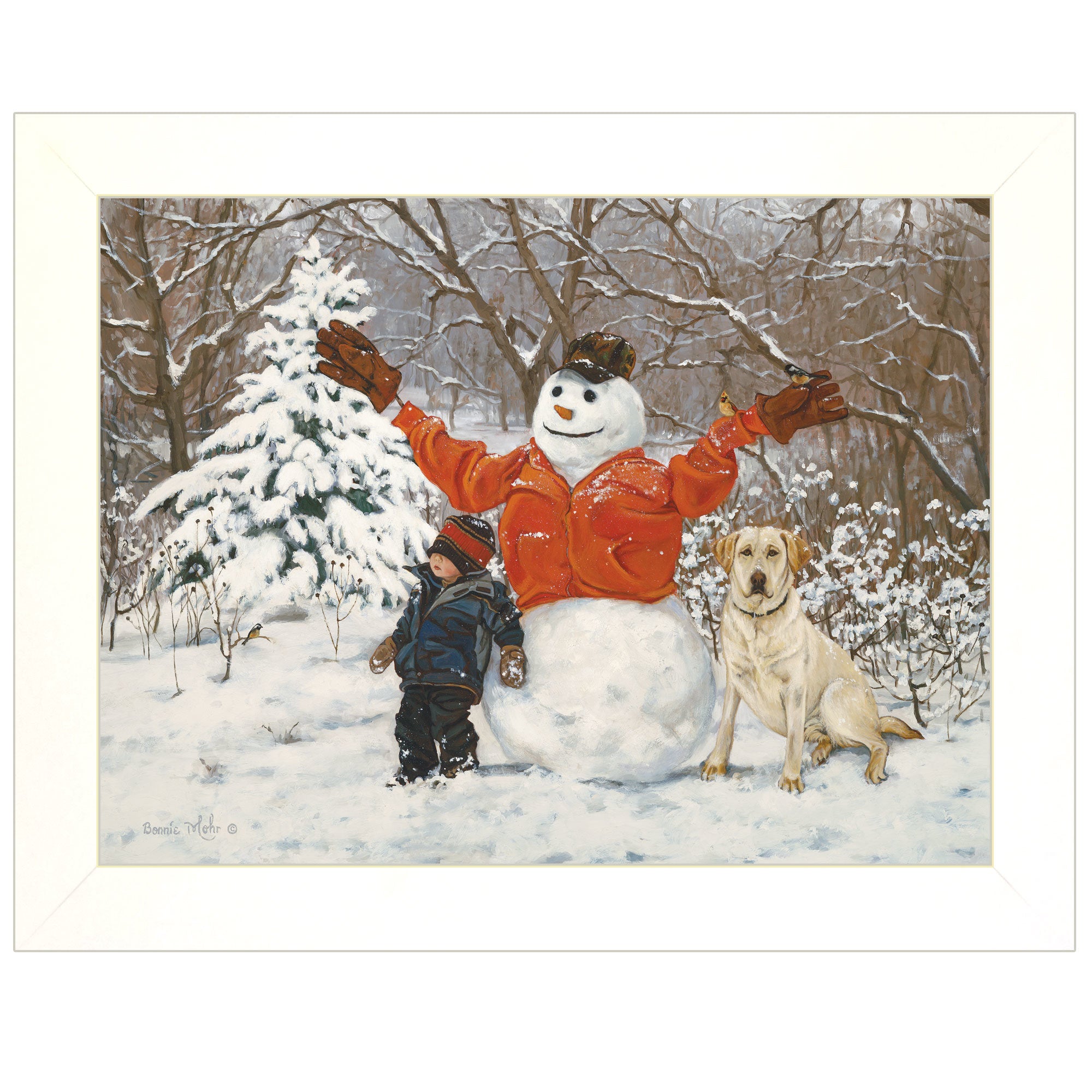 "Buddies" by Bonnie Mohr, Ready to Hang Framed Print, White Frame