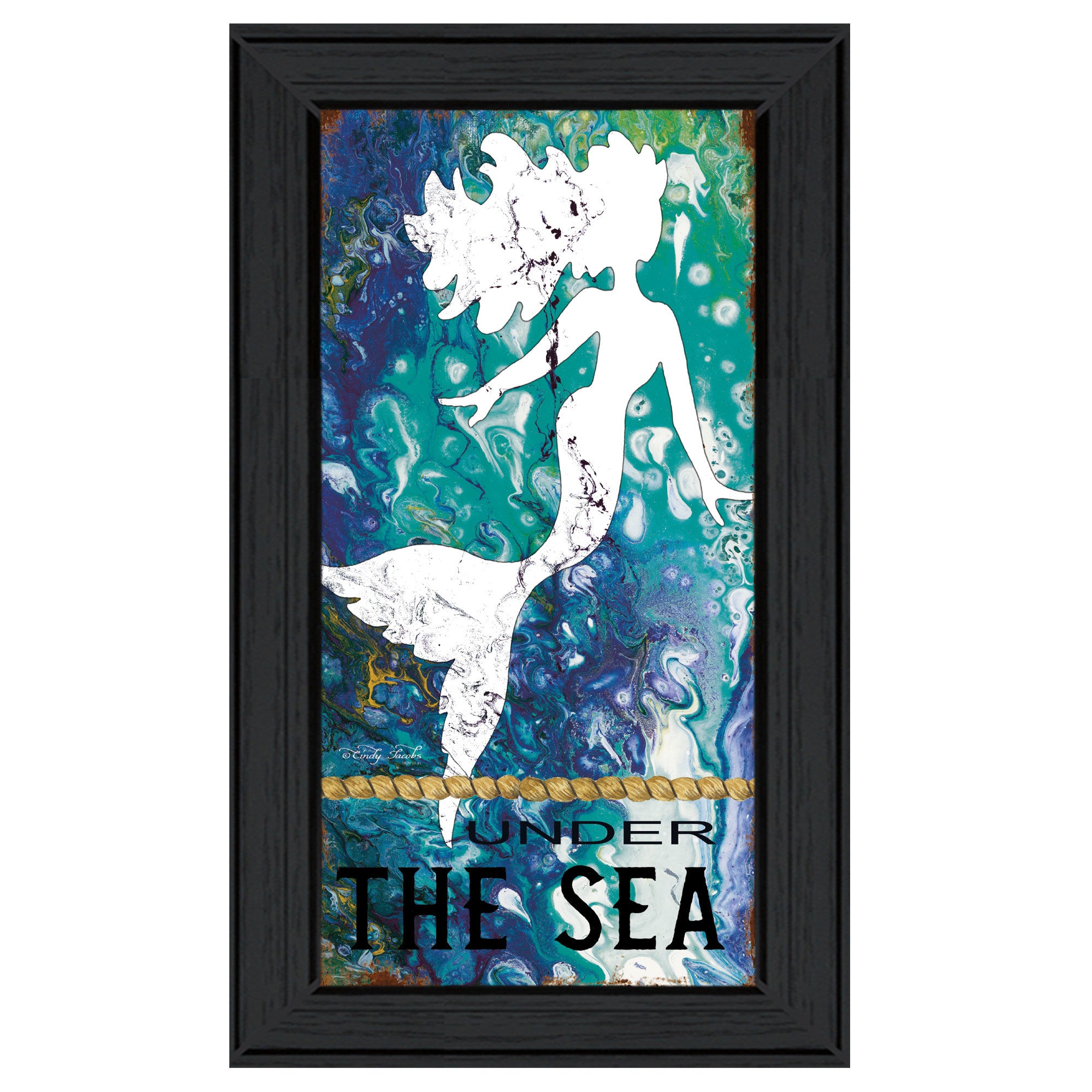 "Under the Sea" by Cindy Jacobs, Ready to Hang Framed Print, Black Frame