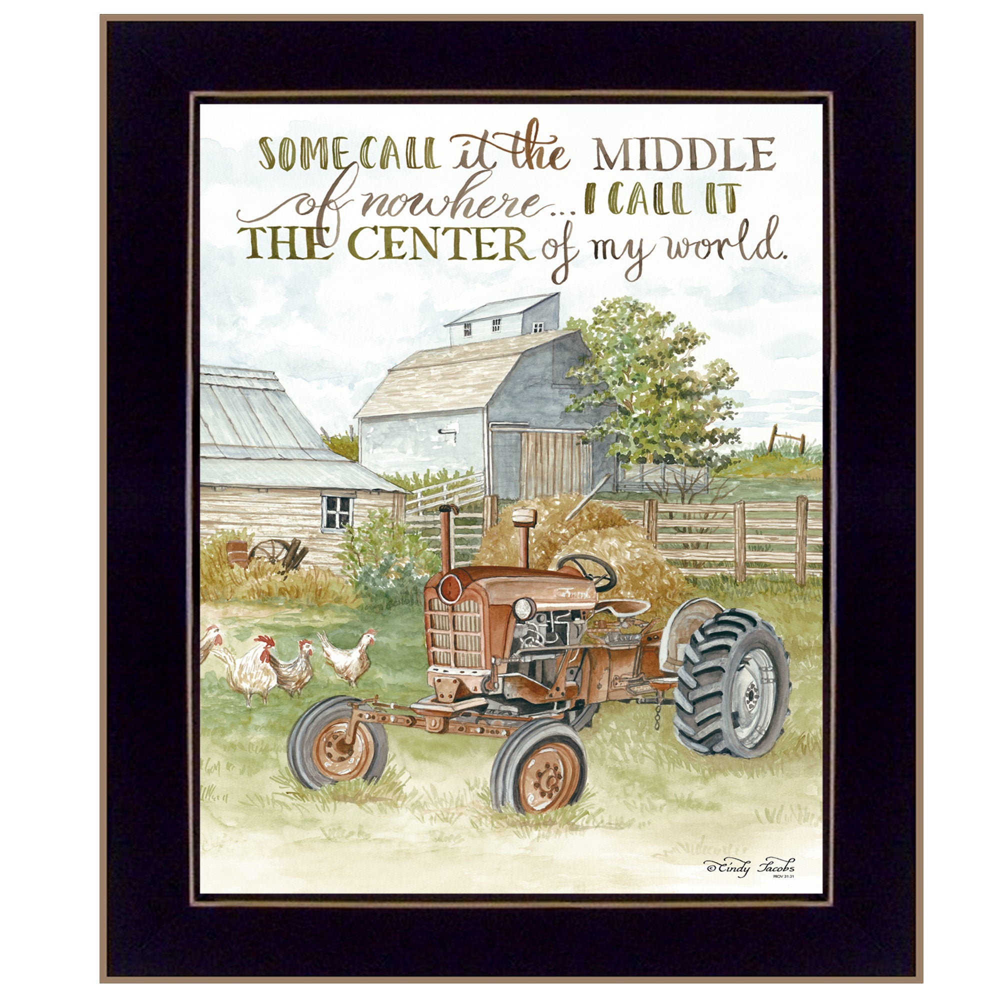"Center of My World" by Cindy Jacobs, Ready to Hang Framed Print, Black Frame