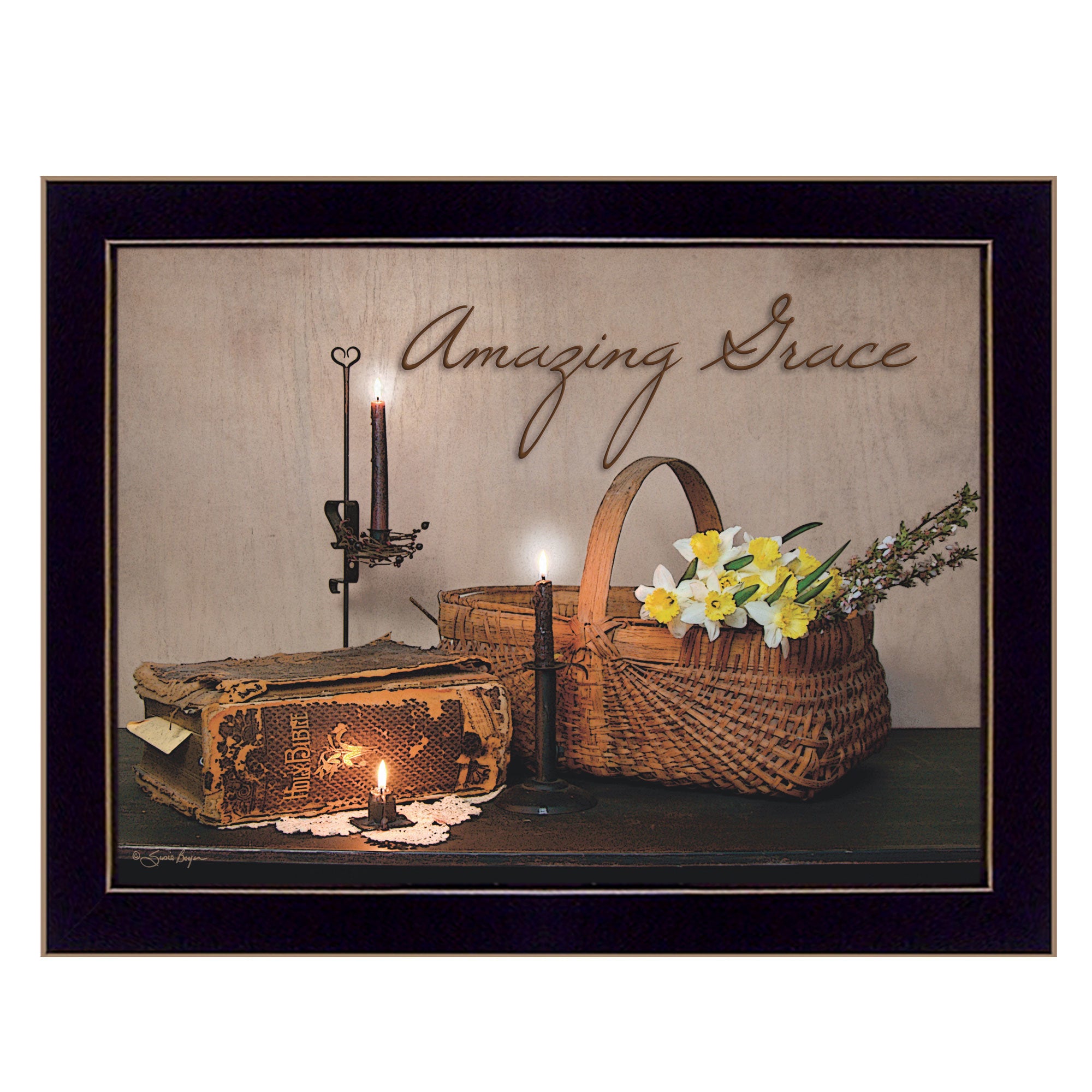 "Amazing Grace" By Susan Boyer, Printed Wall Art, Ready To Hang Framed Poster, Black Frame