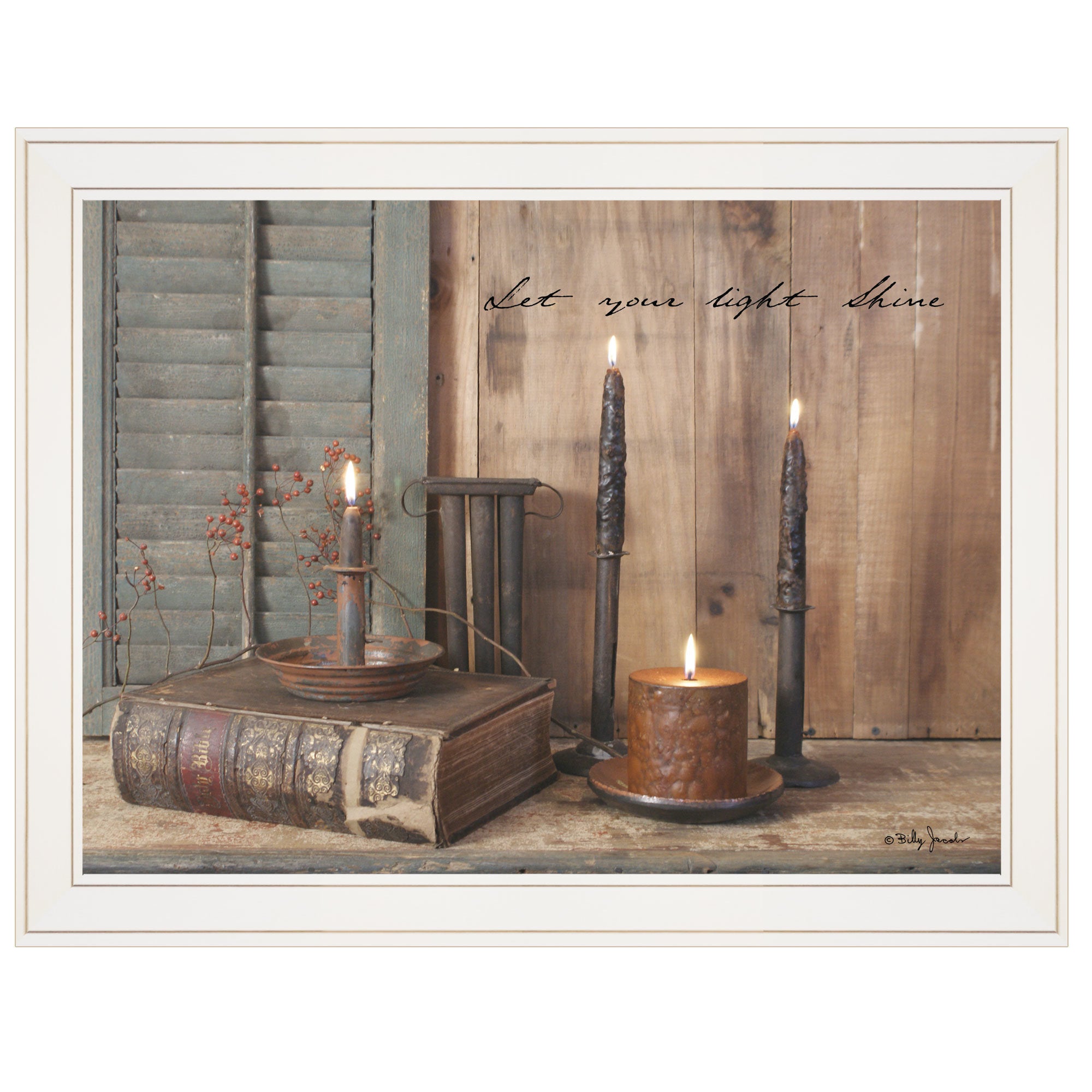 "Let Your Light Shine" by Billy Jacobs, Ready to Hang Framed Print, White Frame