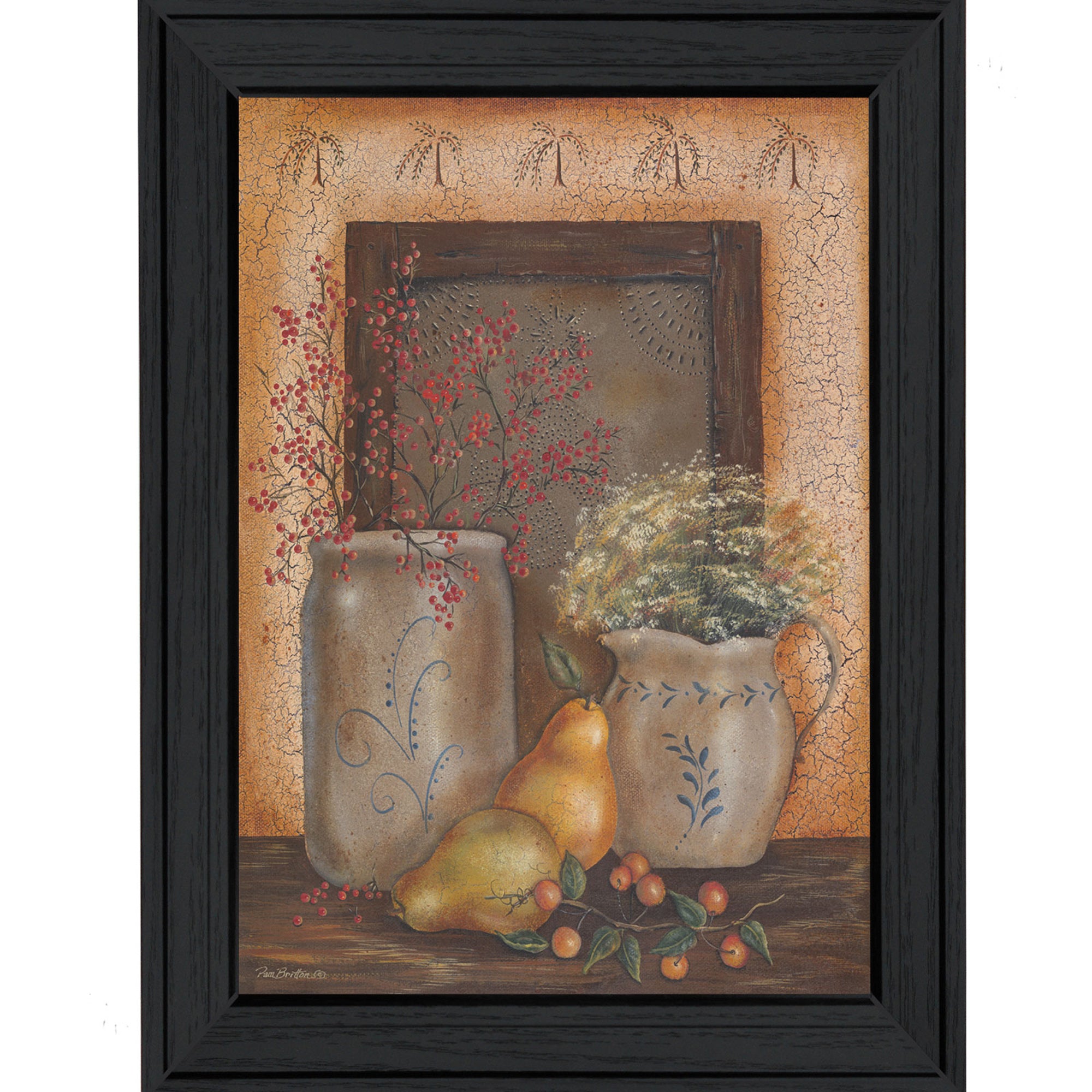 "Country Collection" By Pam Britton, Printed Wall Art, Ready To Hang Framed Poster, Black Frame