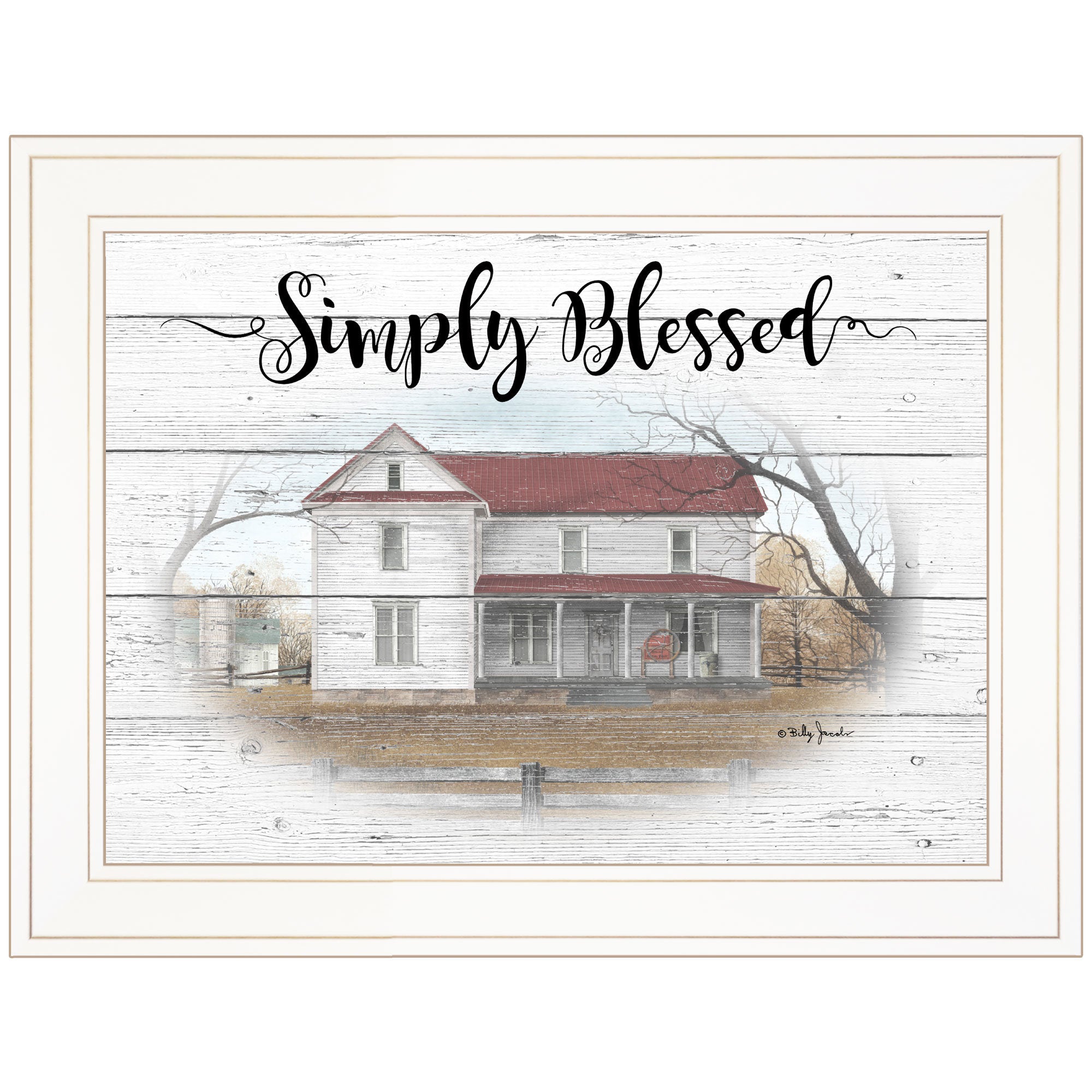 "SIMPLY BLESSED" By Billy Jacobs, Ready to Hang Framed Print, White Frame