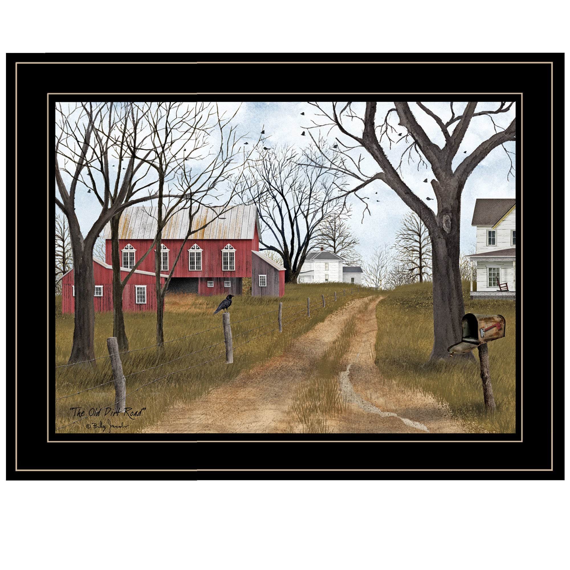"The Old Dirt Road" By Billy Jacobs, Ready to Hang Framed Print, Black Frame