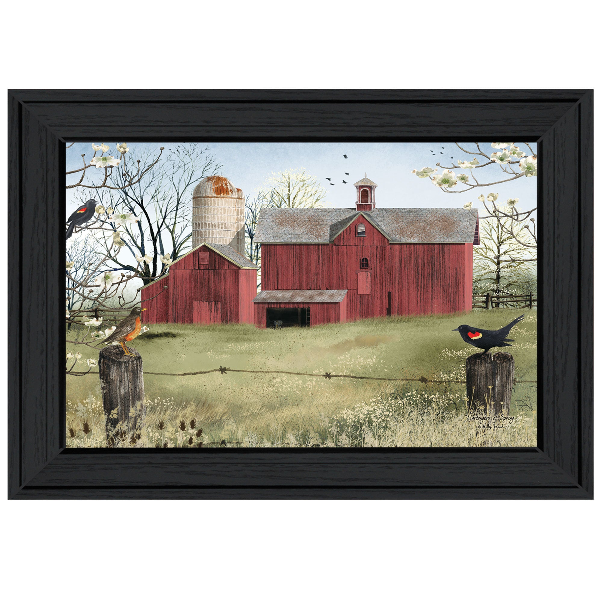 "Harbingers of Spring" By Billy Jacobs, Ready to Hang Framed Print, Black Frame
