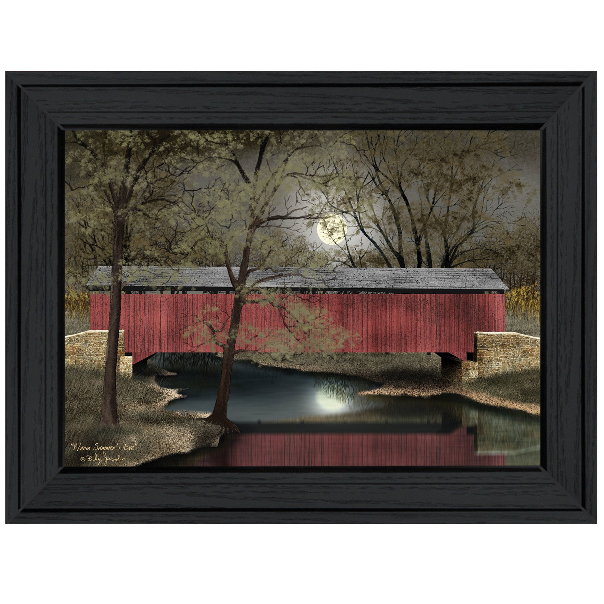 "Warm Summer's Eve" By Billy Jacobs, Ready to Hang Framed Print, Black Frame