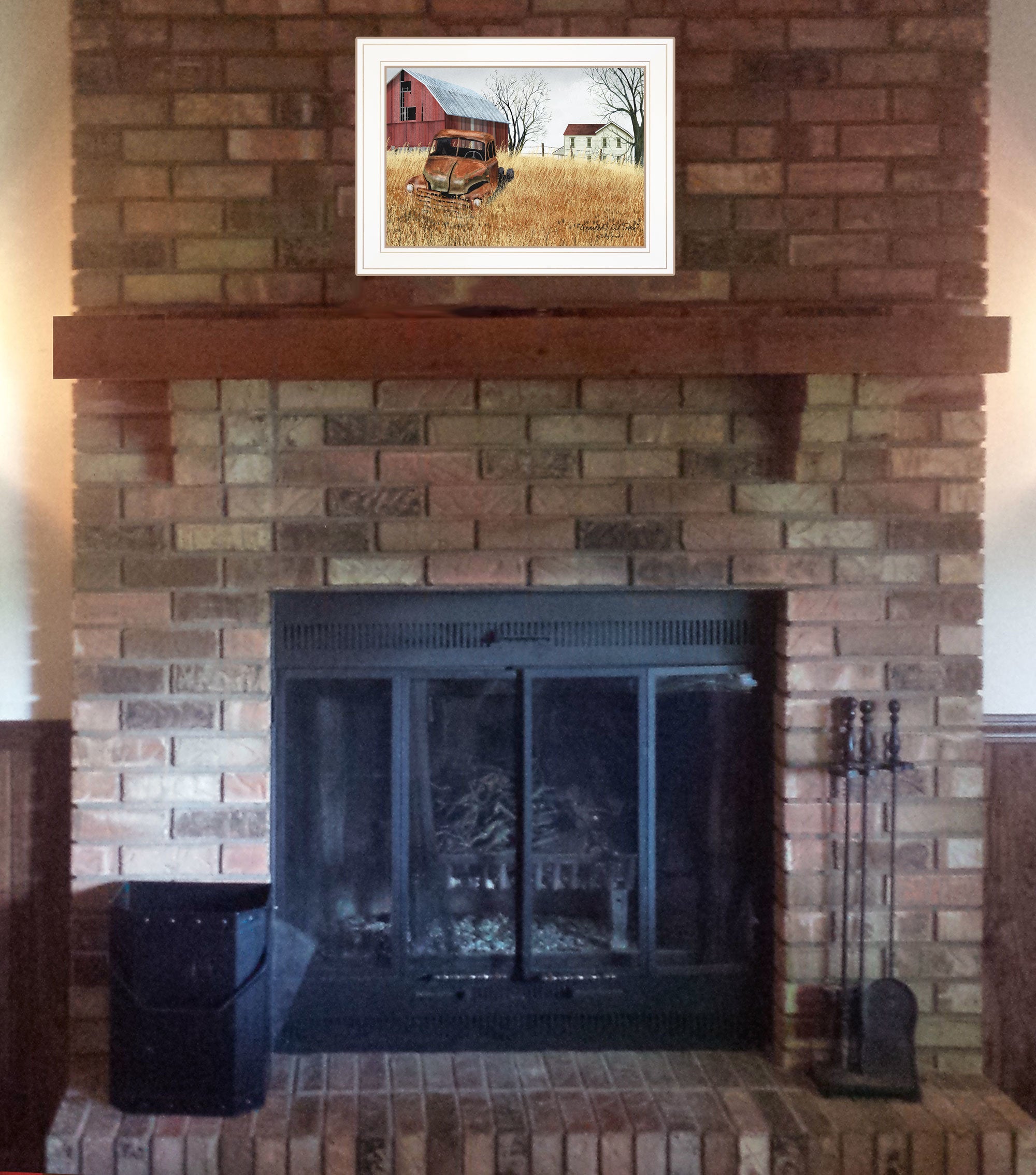 "Granddad's Old Truck" By Billy Jacobs, Ready to Hang Framed Print, White Frame